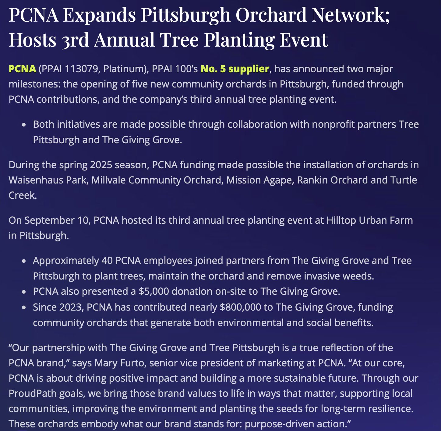 PCNA Expands Pittsburgh Orchard Network; Hosts 3rd Annual Tree Planting Event