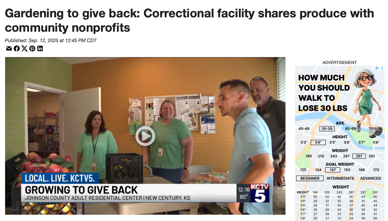 KCTV: Gardening to give back: Correctional facility shares produce with community nonprofits