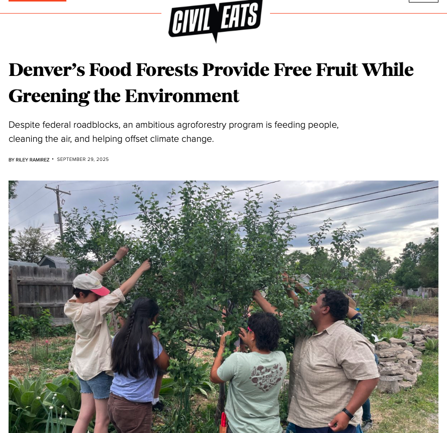 Civil Eats: Denver’s Food Forests Provide Free Fruit While Greening the Environment
