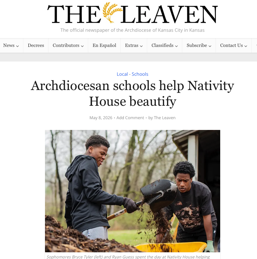 The Leaven: Archdiocesan schools help Nativity House beautify