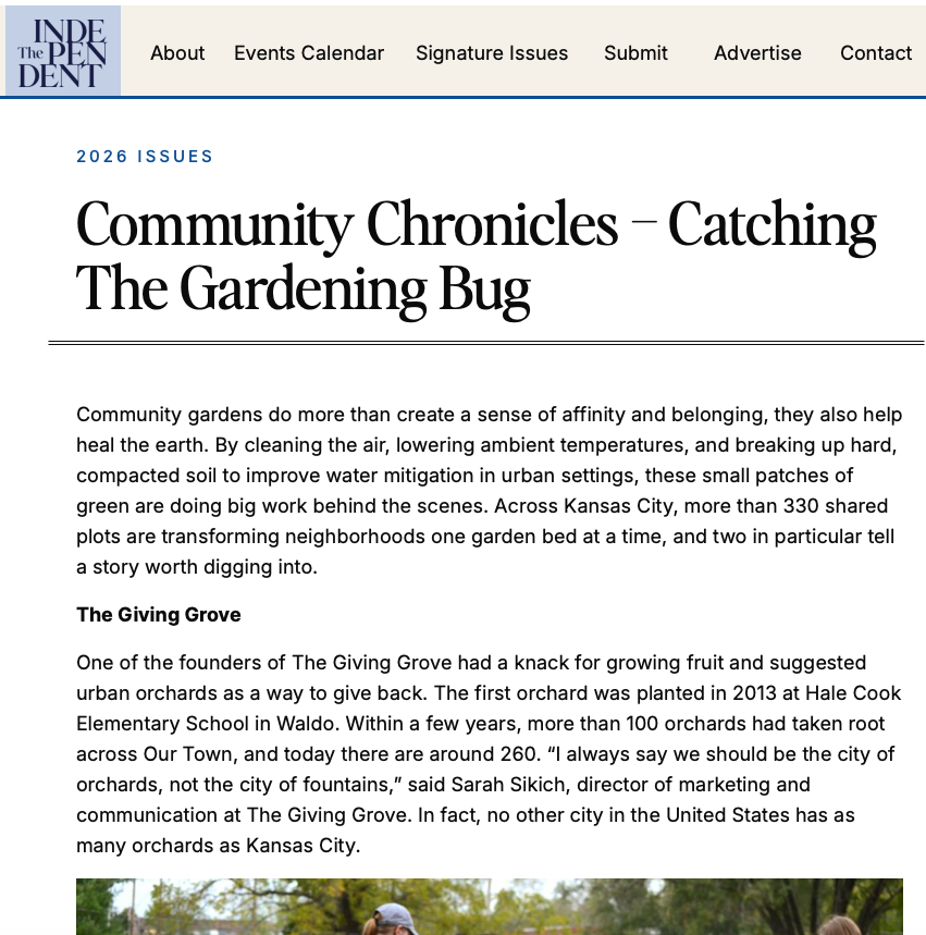 The Independent: Community Chronicles- Catching the Gardening Bug