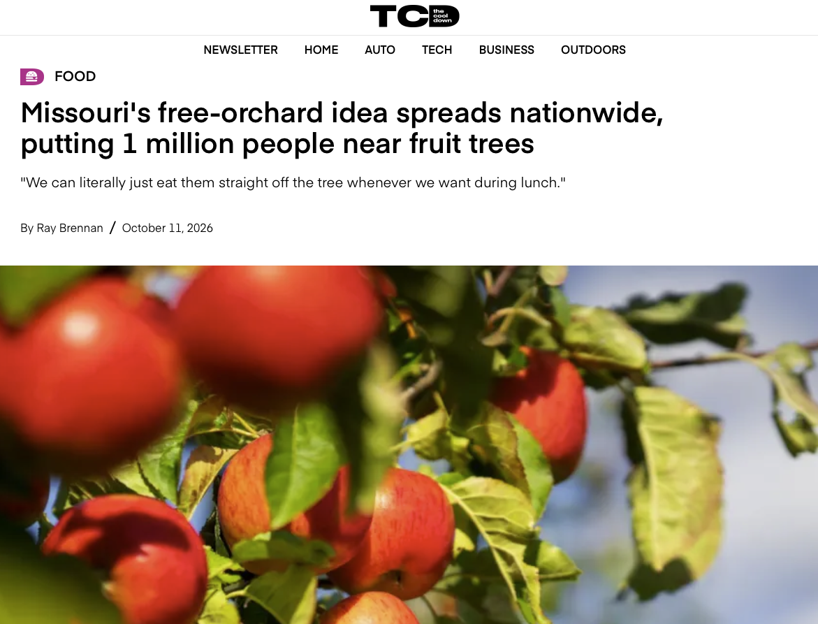The Cool Down: Missouri's free-orchard idea spreads nationwide