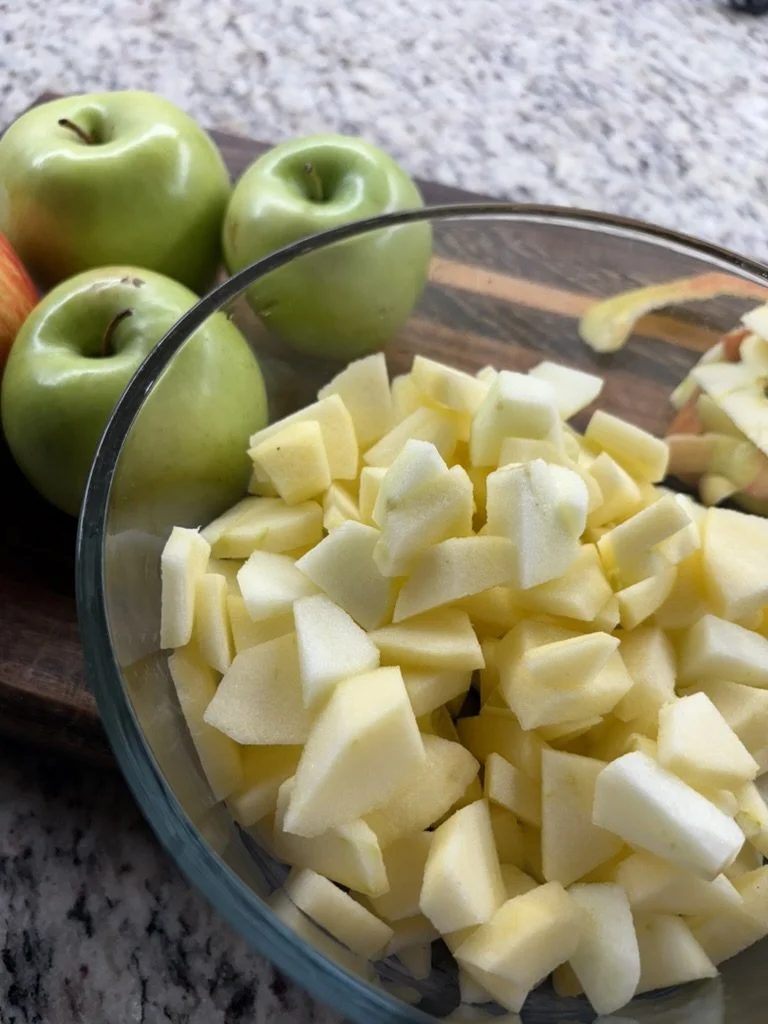 Tart apples chopped into bite size bits