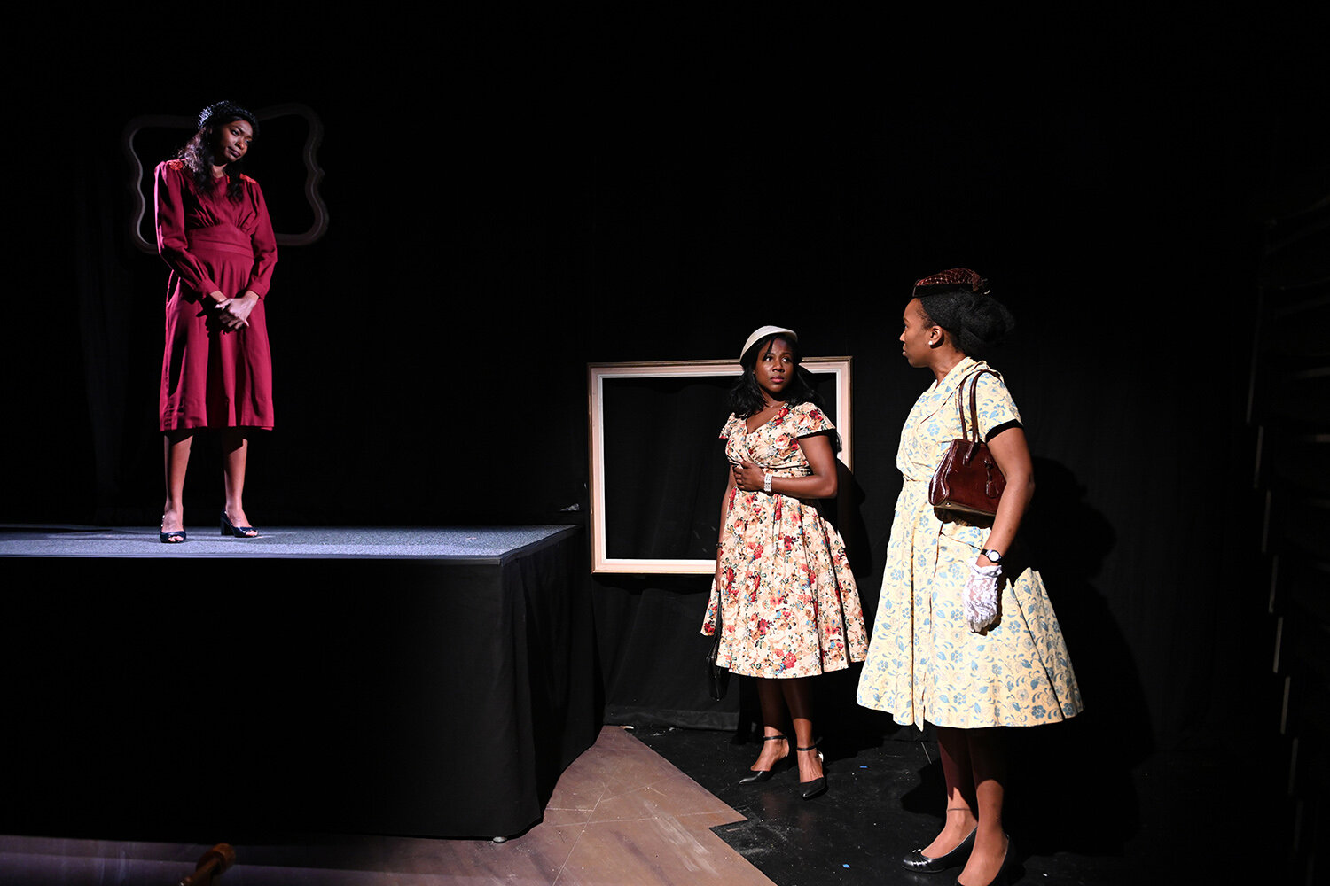  Pictured (left to right): Kayland Jordan as “Annabelle ‘Belle’ Pierson,” Natalie Jacobs as “Constance Jenkins,” and AnJu Hyppolite as “Mabel Mosley.” 
