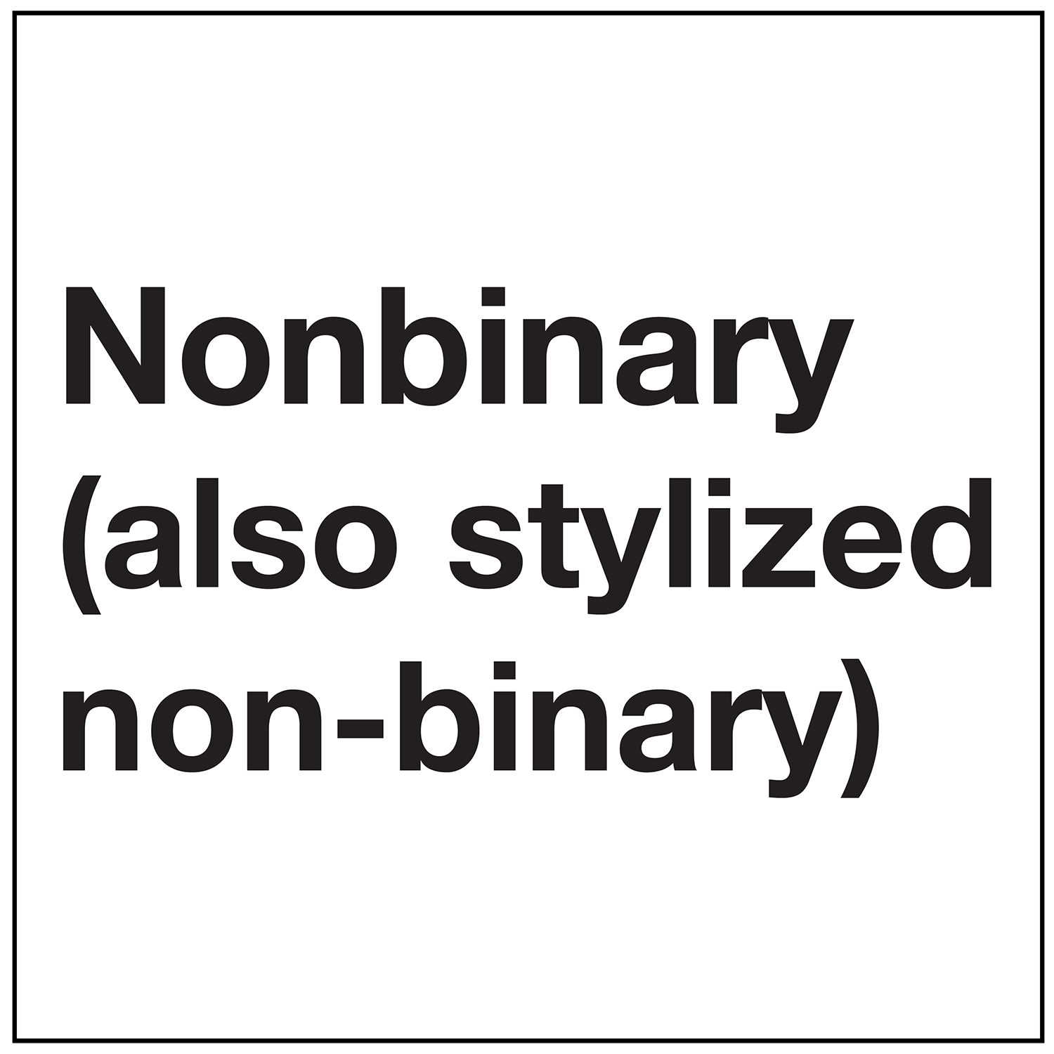   Nonbinary (also stylized non-binary)  Definition 