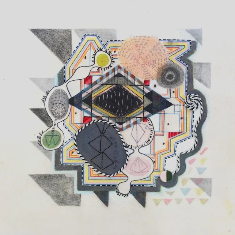 Last Dream | mixed media on raw canvas 2019 | 15x15"
