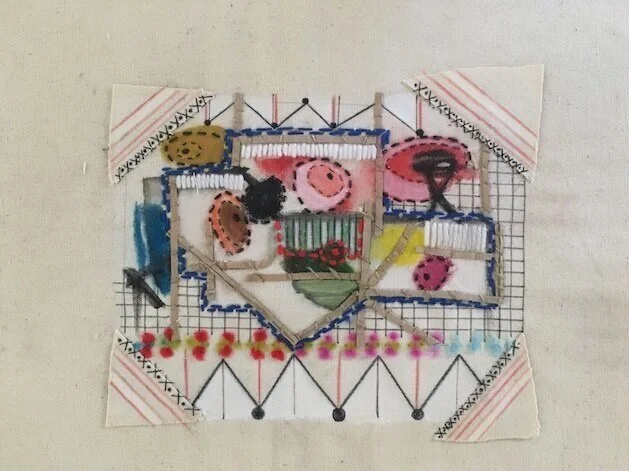 Glee Club | |mixed media on raw canvas 2018 | 11x15"