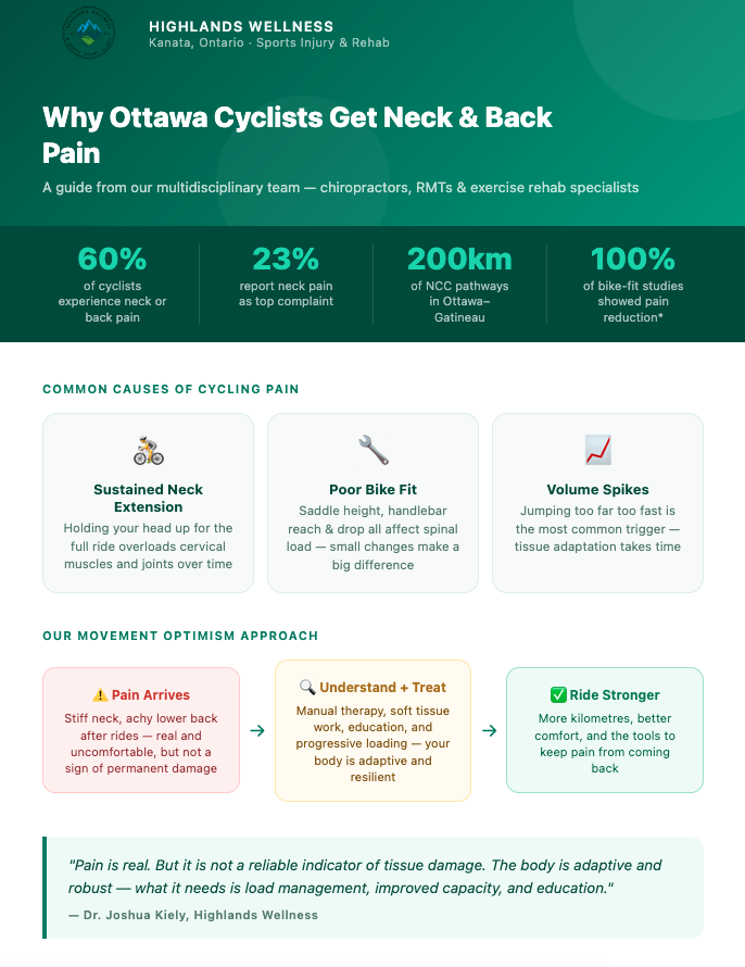 Why Ottawa Cyclists Get Neck and Back Pain (And How to Ride Pain-Free)