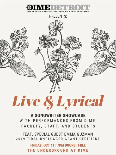 Live &amp; Lyrical Songwriter Showcase @ The Underground at DIME