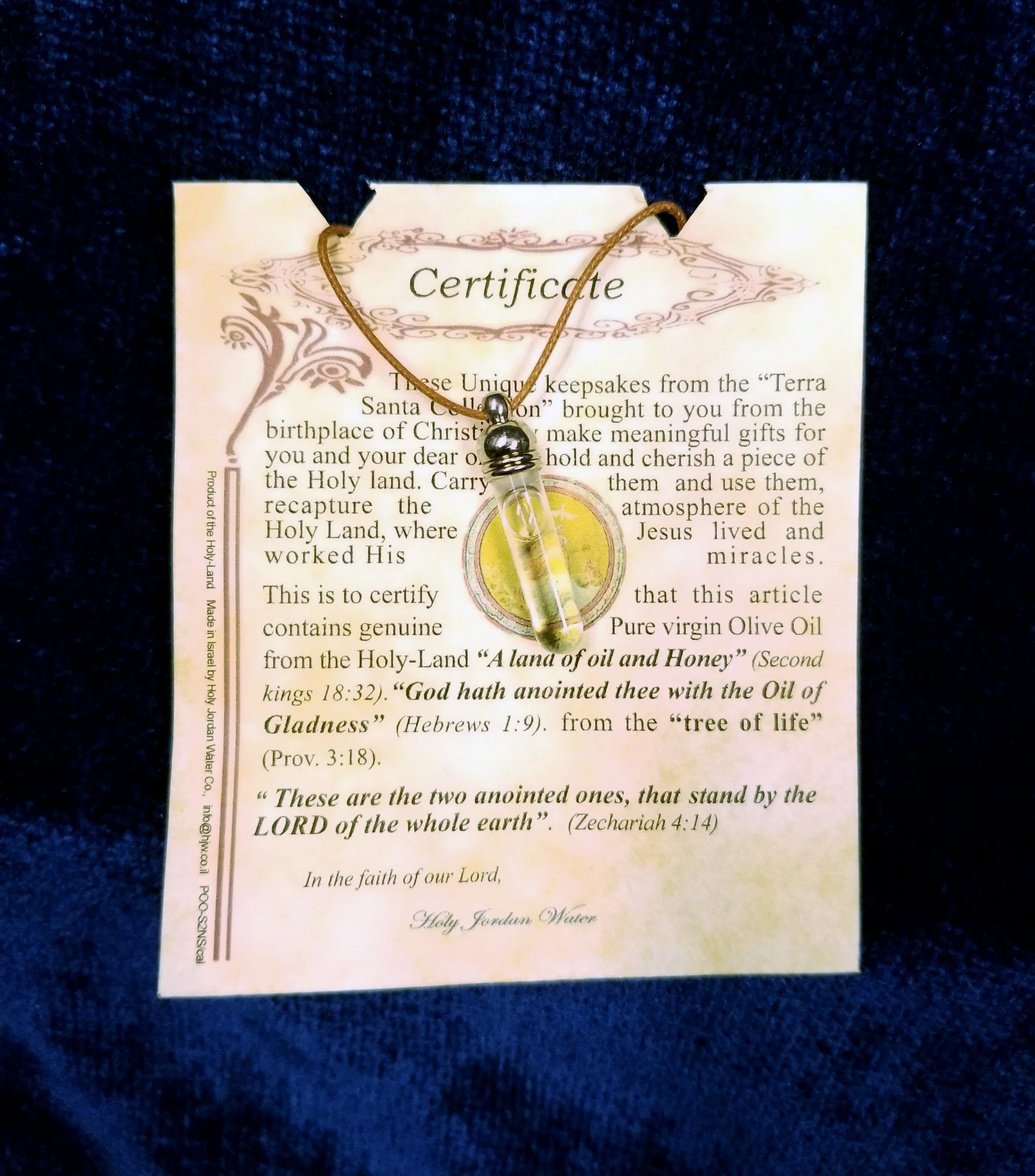 Jordan River Necklace with Certificate of Authenticity