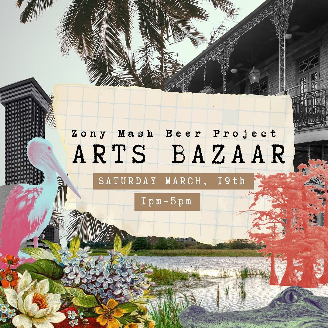 🔥It&rsquo;s already that time again!! 🔥

ZONY MASH ARTS BAZAAR! 
This Saturday from 1-5PM

💥Dozens of local vendors!
🦞 Crawfish by @southernsfood 
🍕 Pizza by @zeespizzeria 
🍻 All the beer by us! 
🎙 FREE LIVE music by Cristian Duque, Wayne Mare