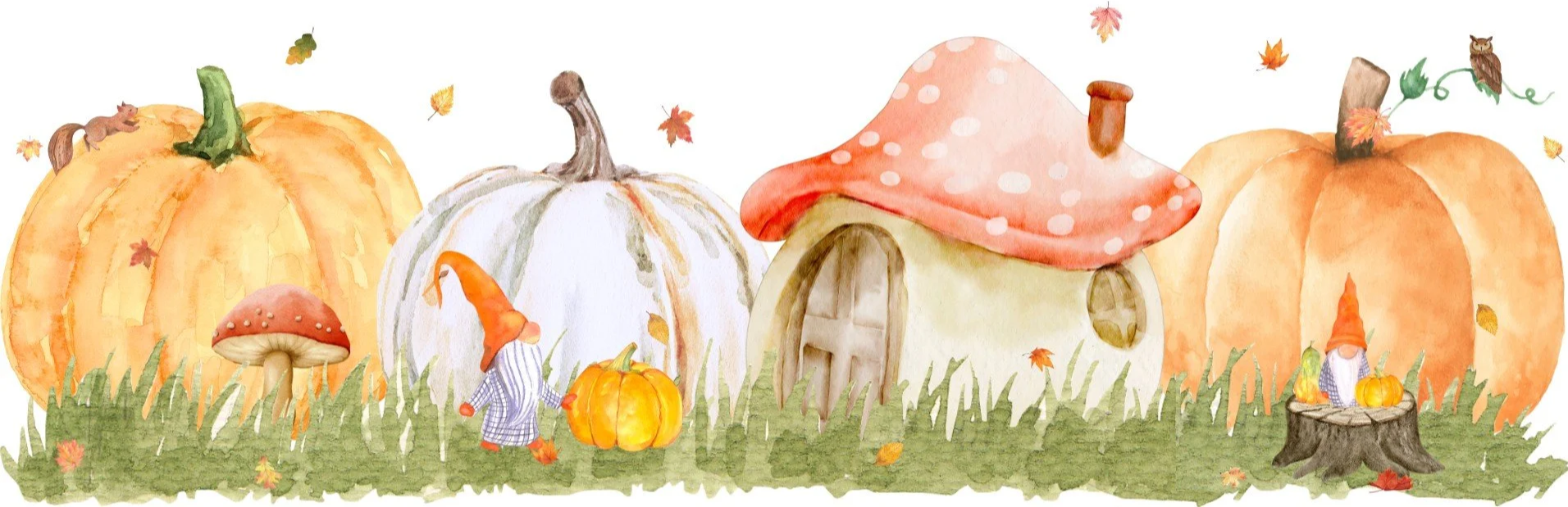 Illustrated scene representing Second Nature Arts fall programs in Stockbridge, MA, focused on imaginative, hands-on art programs for kids.