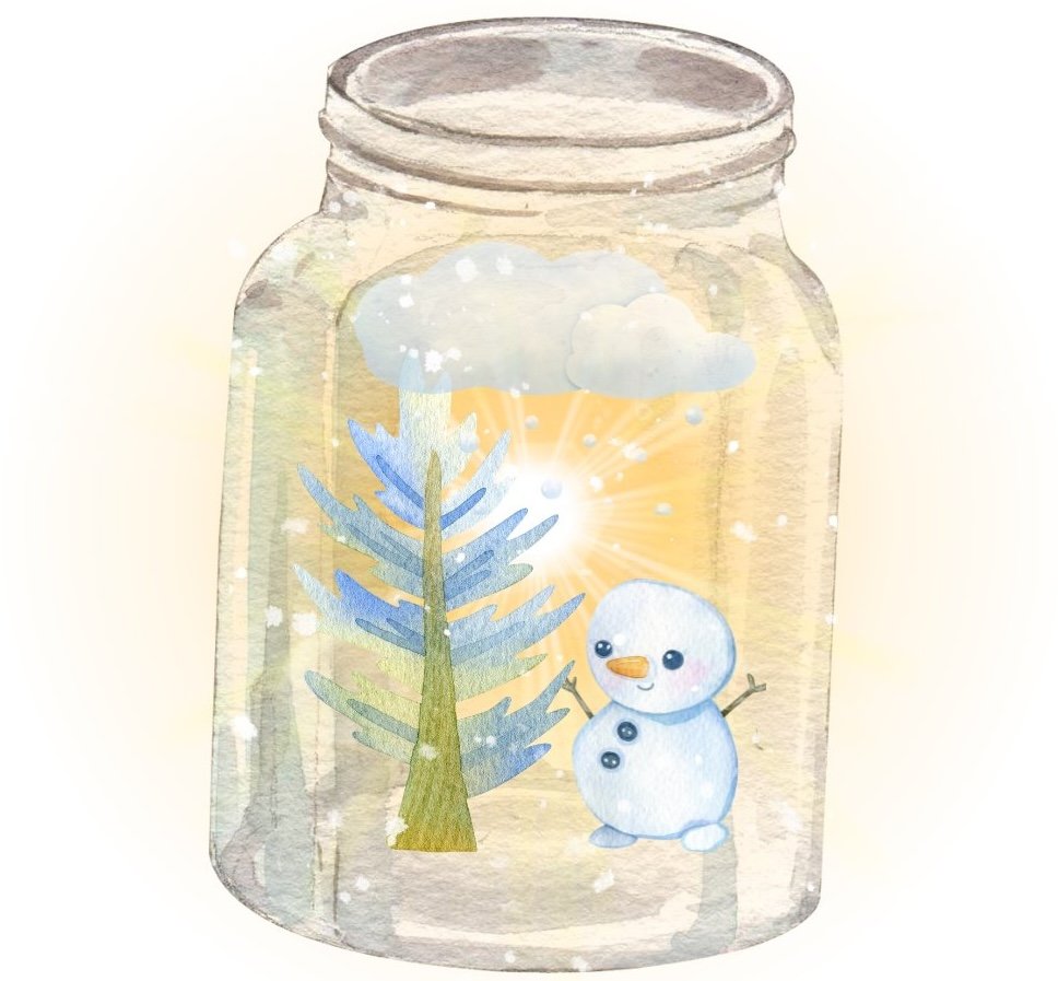 Watercolor winter  lantern from Seasonal Crafts, part of Half & Full Day Camp Programs, an art program for kids in the Berkshires by Second Nature Arts.