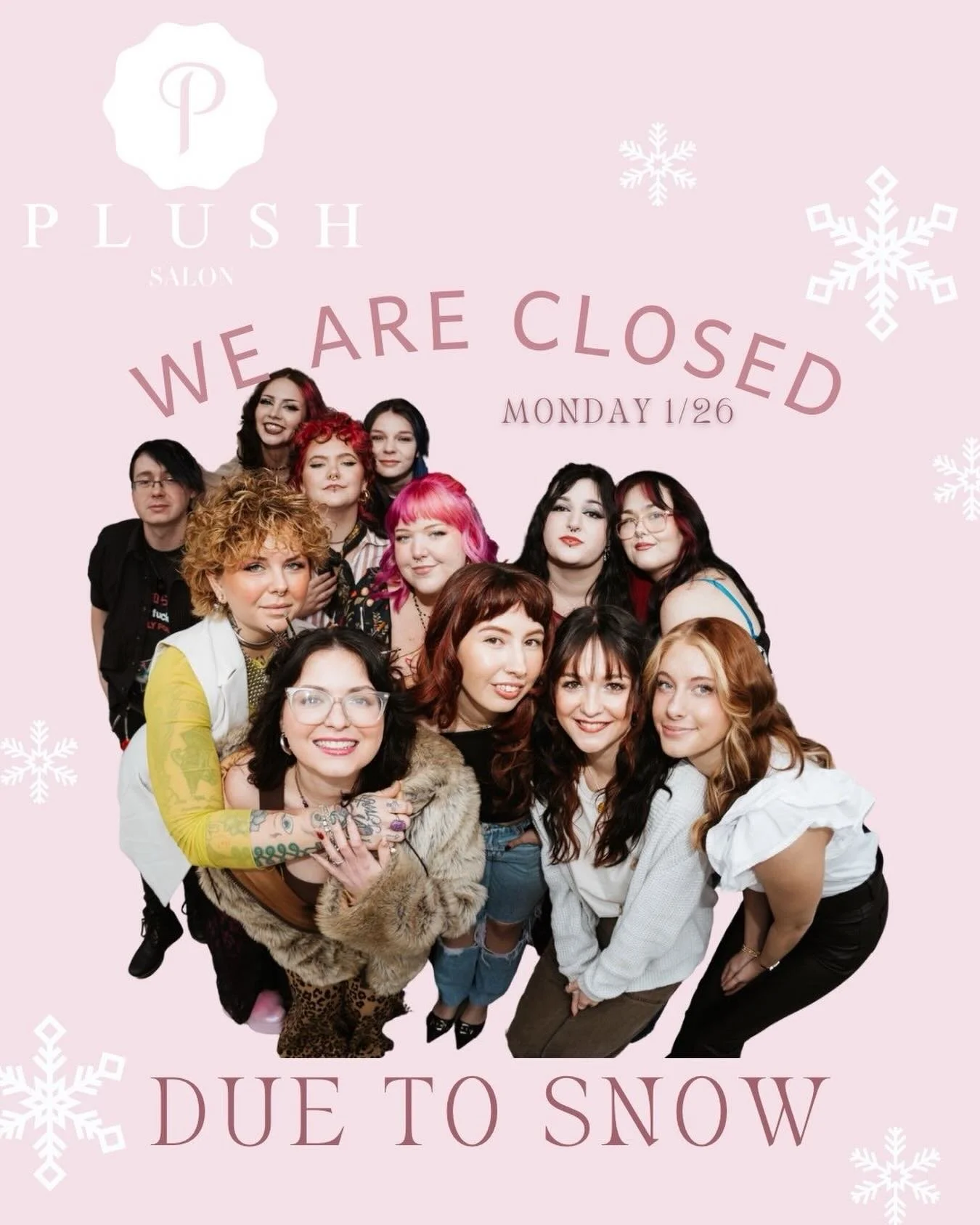 Please lord let MODOT clear the roads for Tuesday!! 
We are ready to create some beautiful hair, but it won&rsquo;t be Monday 😔☃️🤪