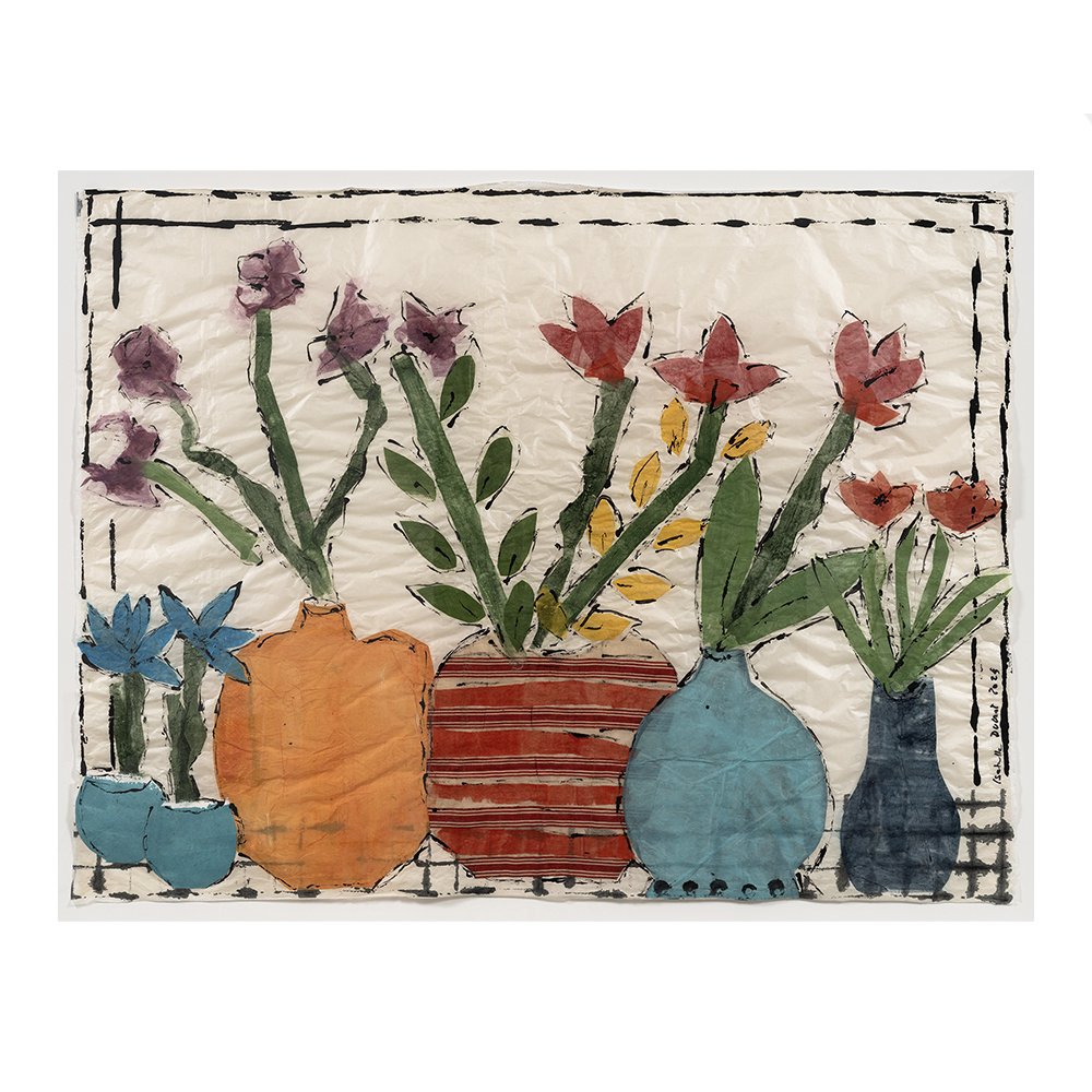 Isabella Ducrot -- Horizontal Bad Flowers, 2024, pigments, pencil, and China ink on China paper, 39 ⅜ x 51 ⅛ inches (Petzel, New York)