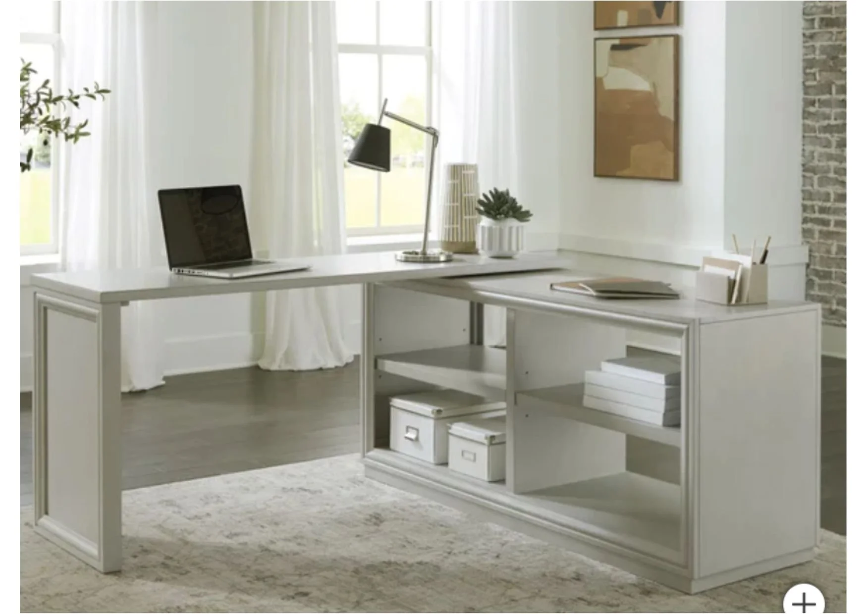 Swivel Desk in Light Grey