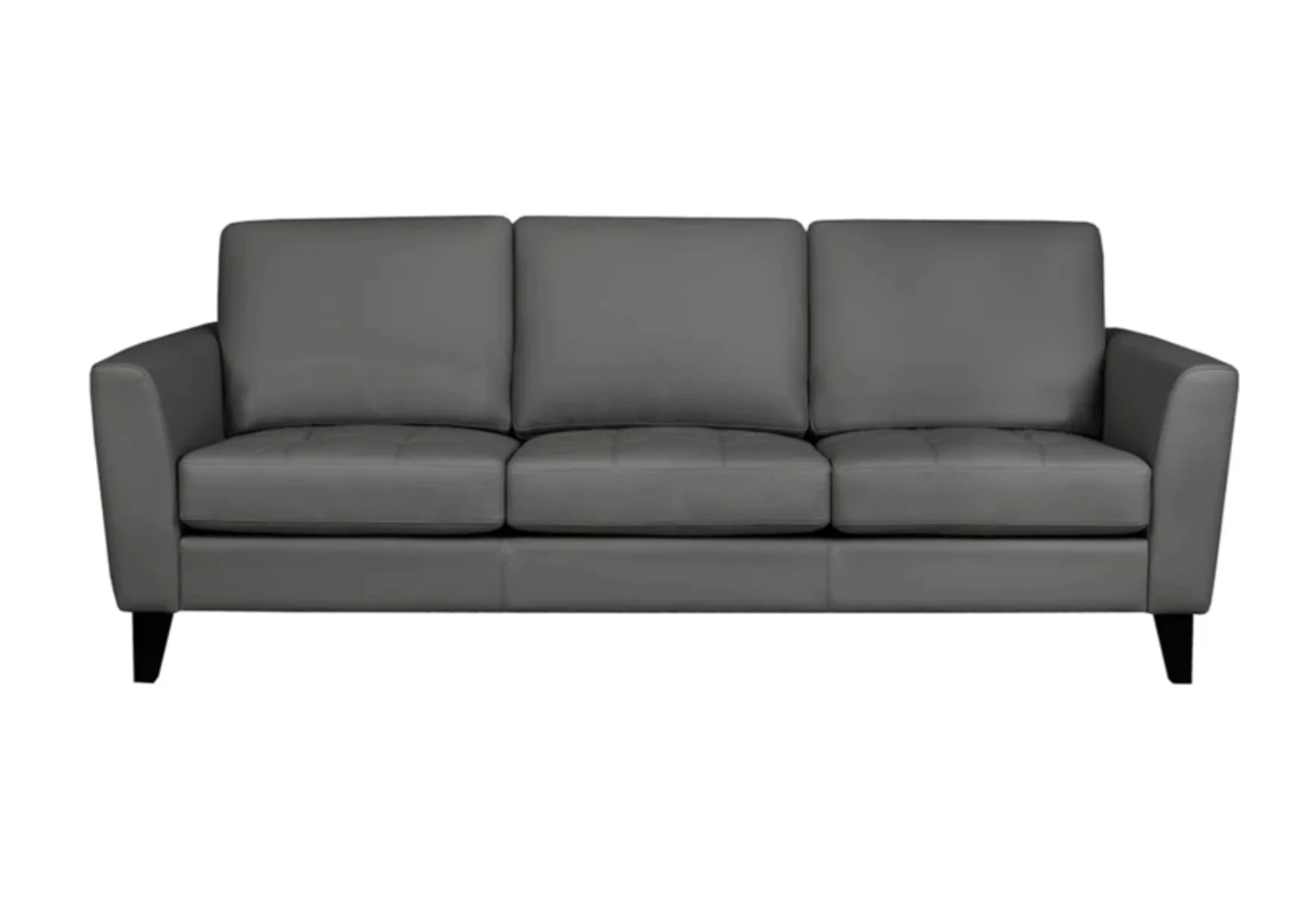 Lind Contemporary Dark Grey Top Grain Leather Sofa
