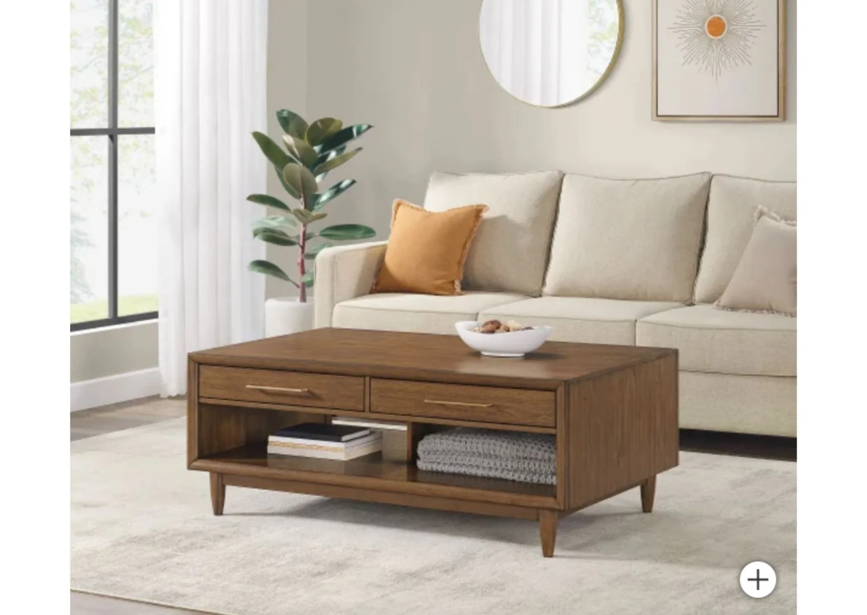 Rectangular Coffee Table with Drawers