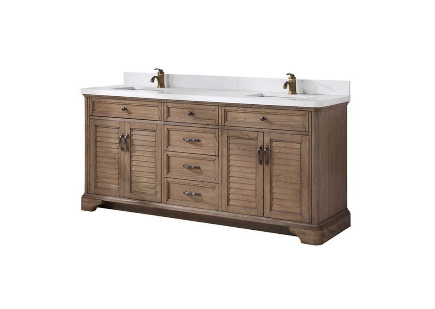 72 In Rustic Brown Double Vanity And Countertop With Power Bar Discount Furniture Winnipeg