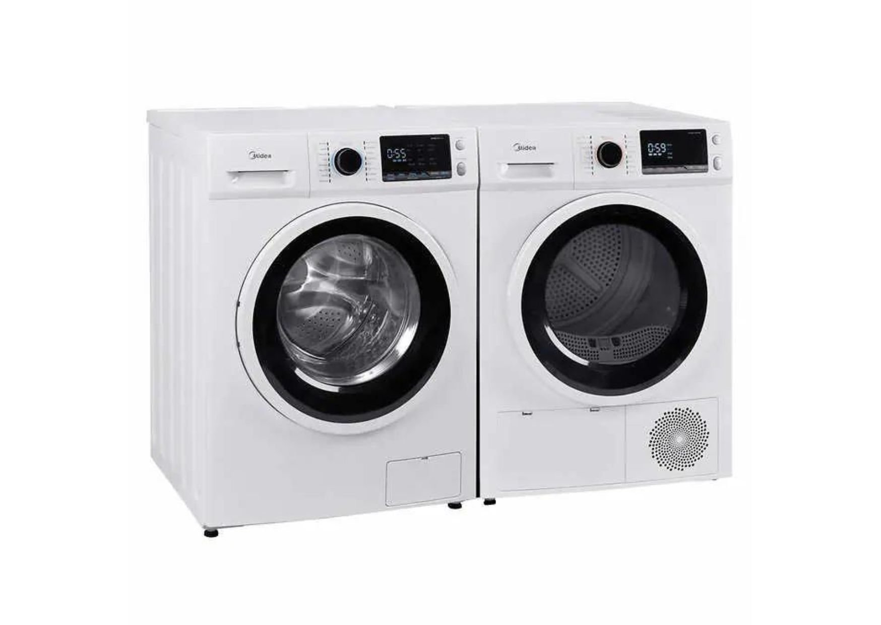 Midea 24" Laundry Suite with 2.9 cu. ft. Washer and 4.4 cu. ft. Ventless Dryer in White