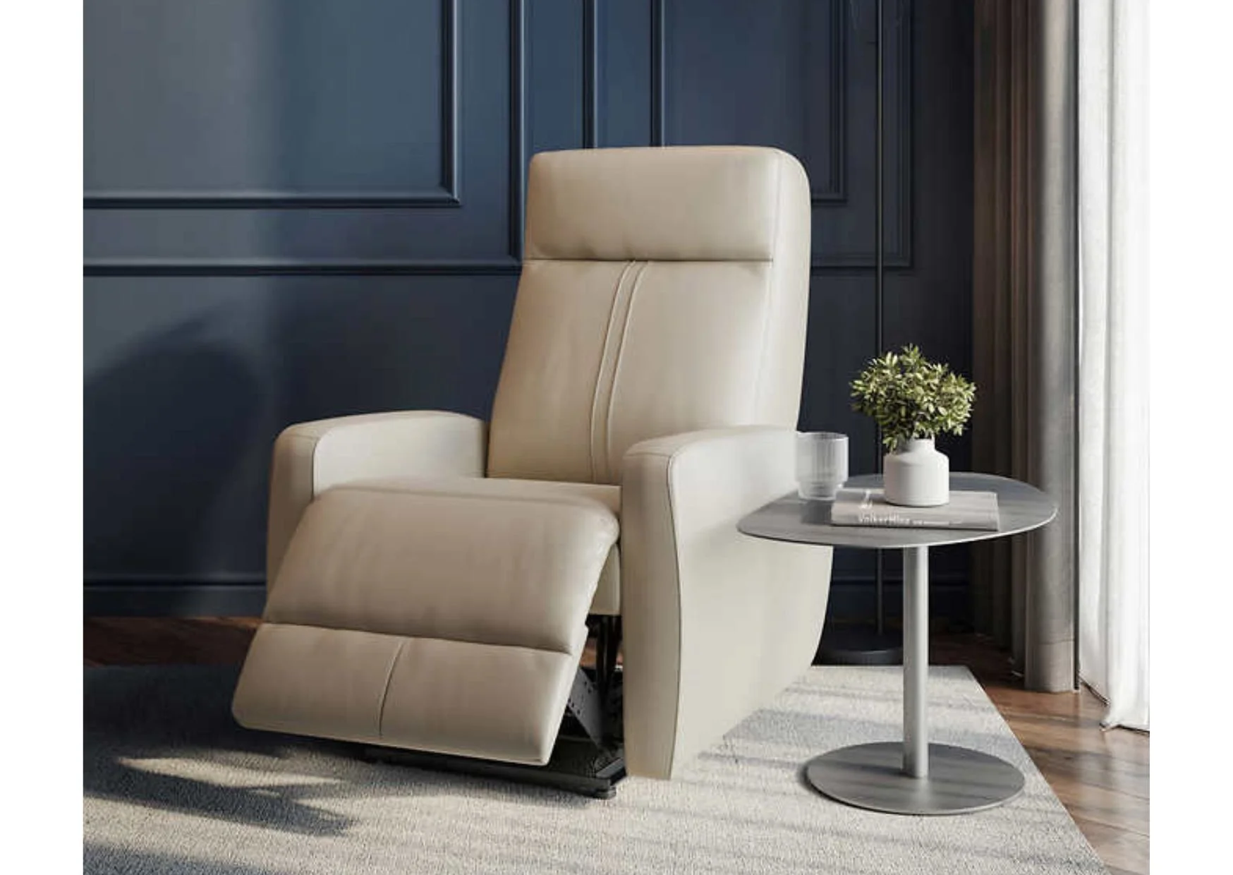Palliser Syracuse Cream Top Grain Leather Power Wall-Hugger Recliner