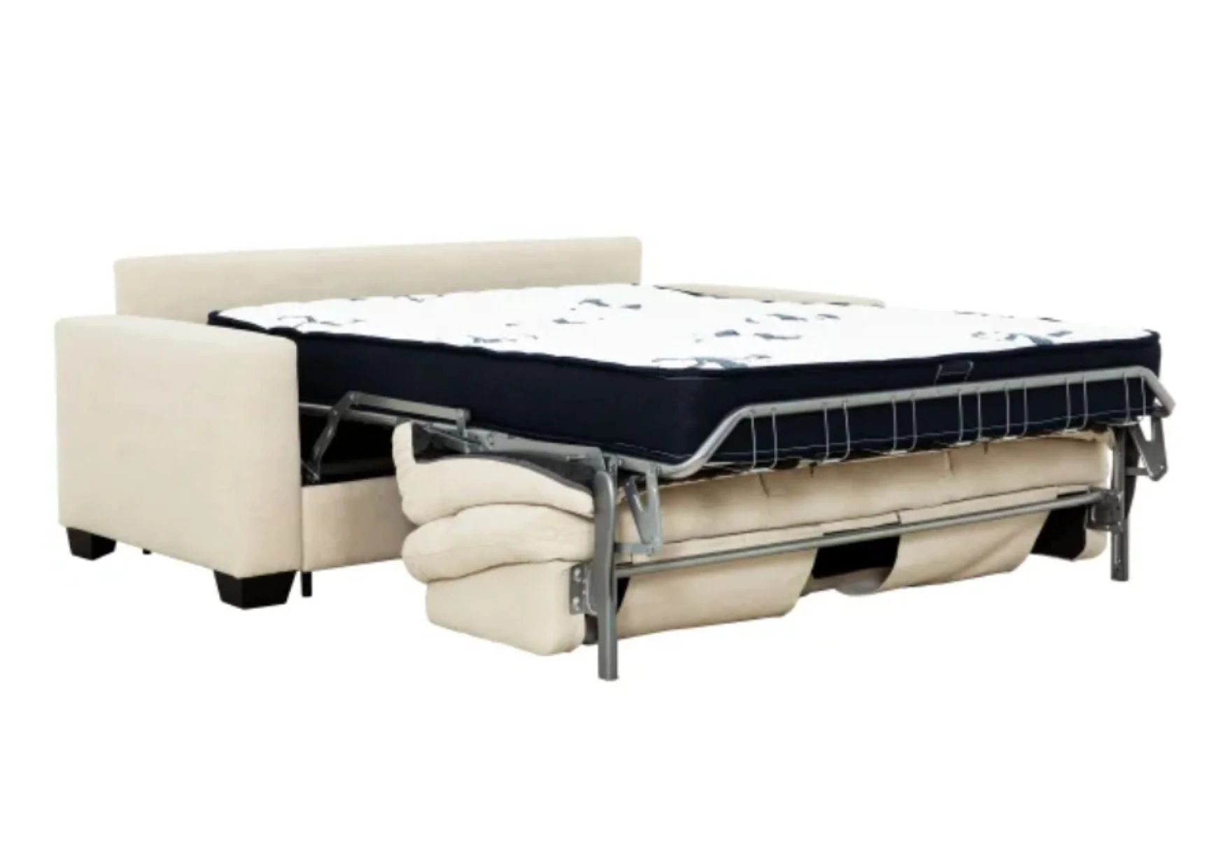 Stearns & Foster Massimo Queen Sleeper Sofa with Pocket Coil Mattress in Ivory Fabric