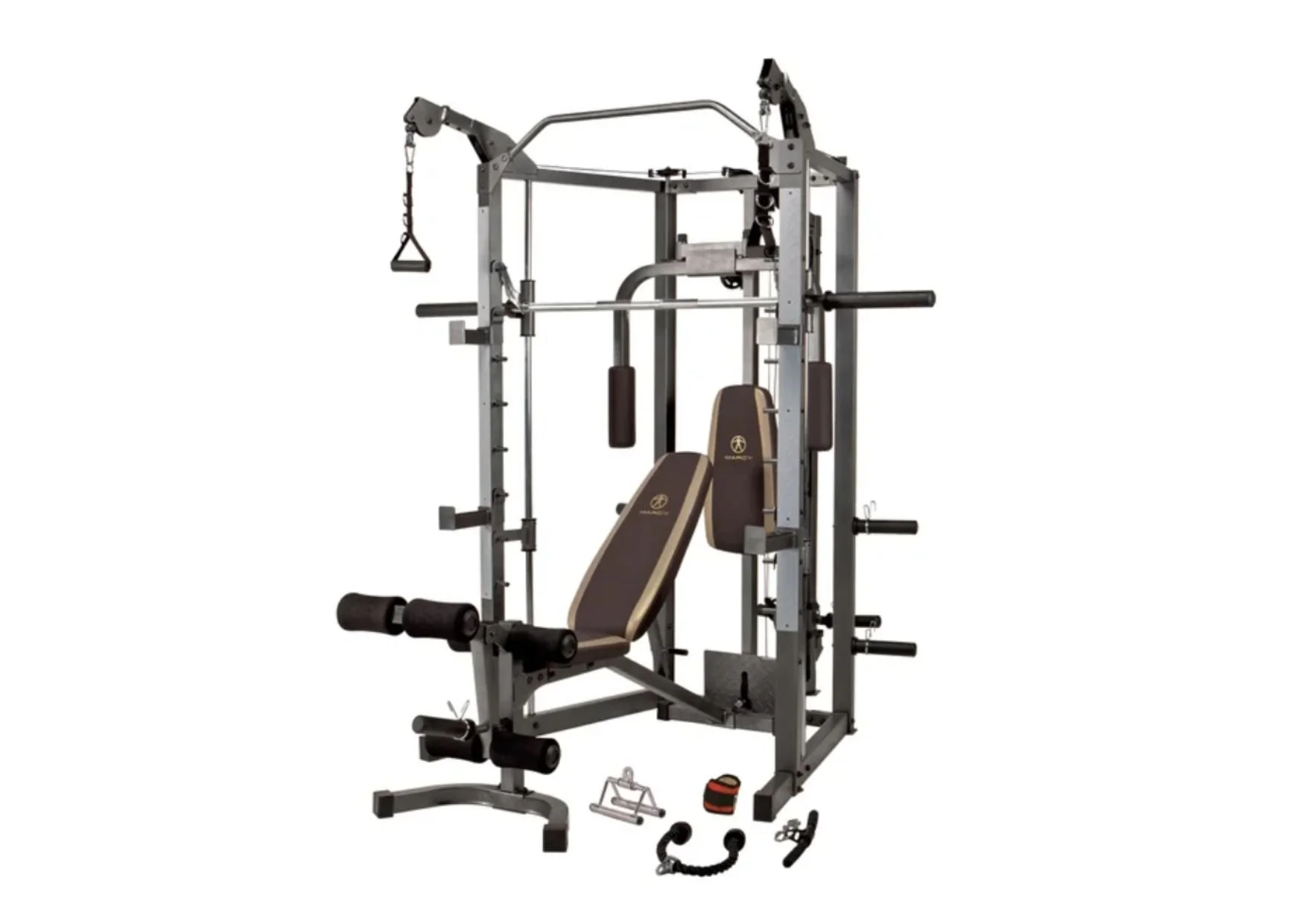 Marcy Combo Smith Cage Machine with Workout Bench and Weight Bar