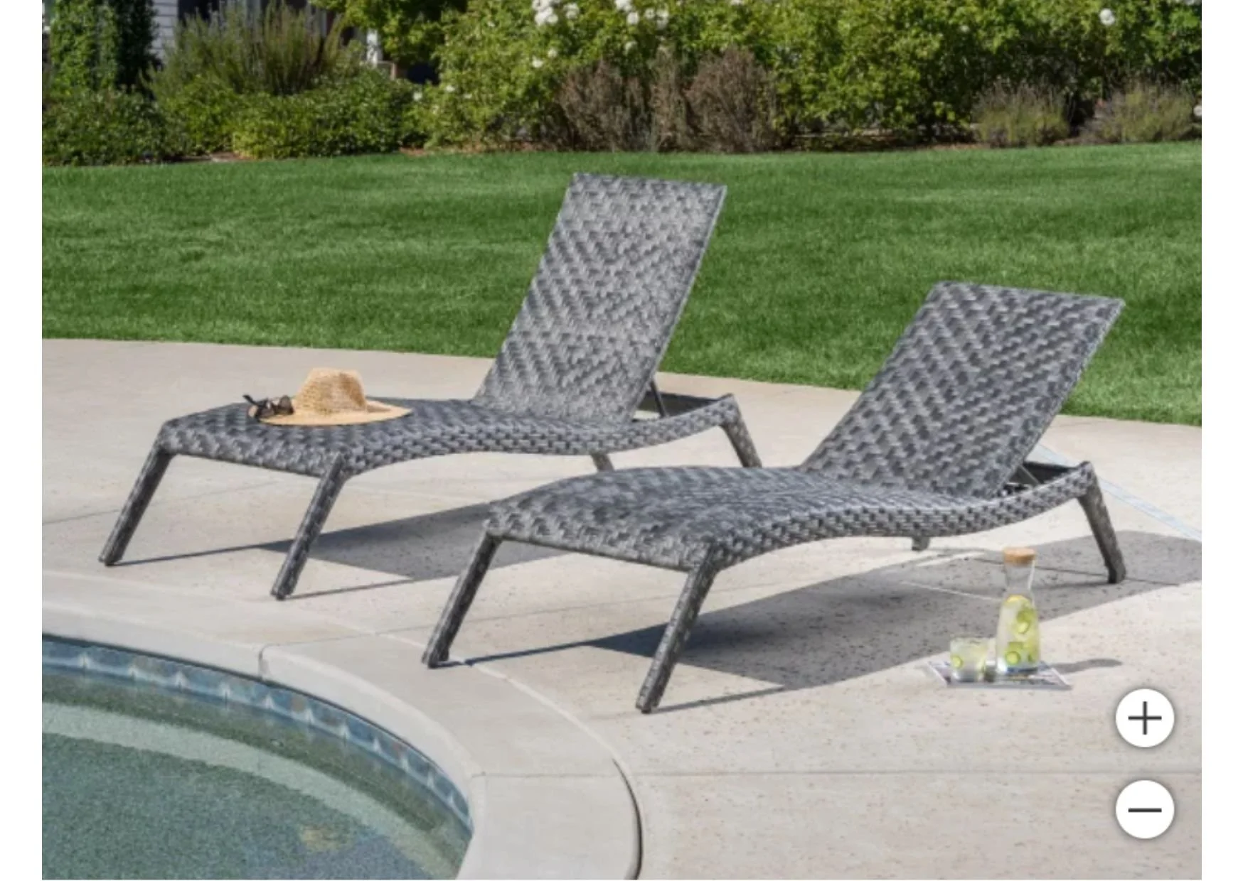 2-Piece All-Weather Resin Wicker Patio Lounger Set