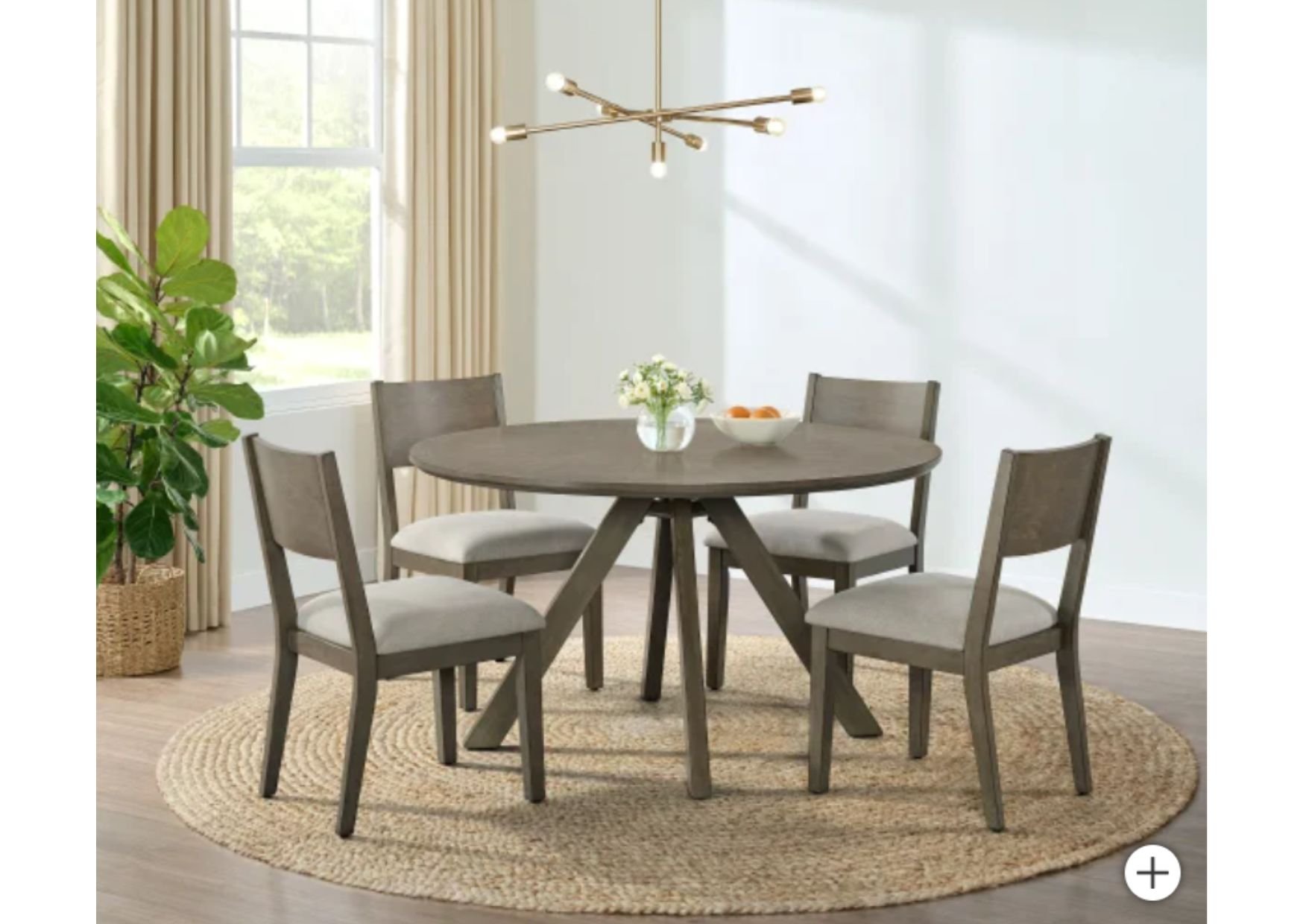 5-Piece Dining Set with Open Back Chairs