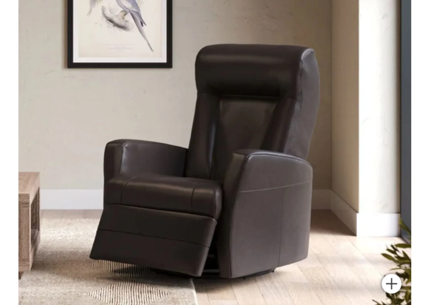 Palliser Anais Dark Brown Top-Grain Leather Swivel Glider Power Recliner