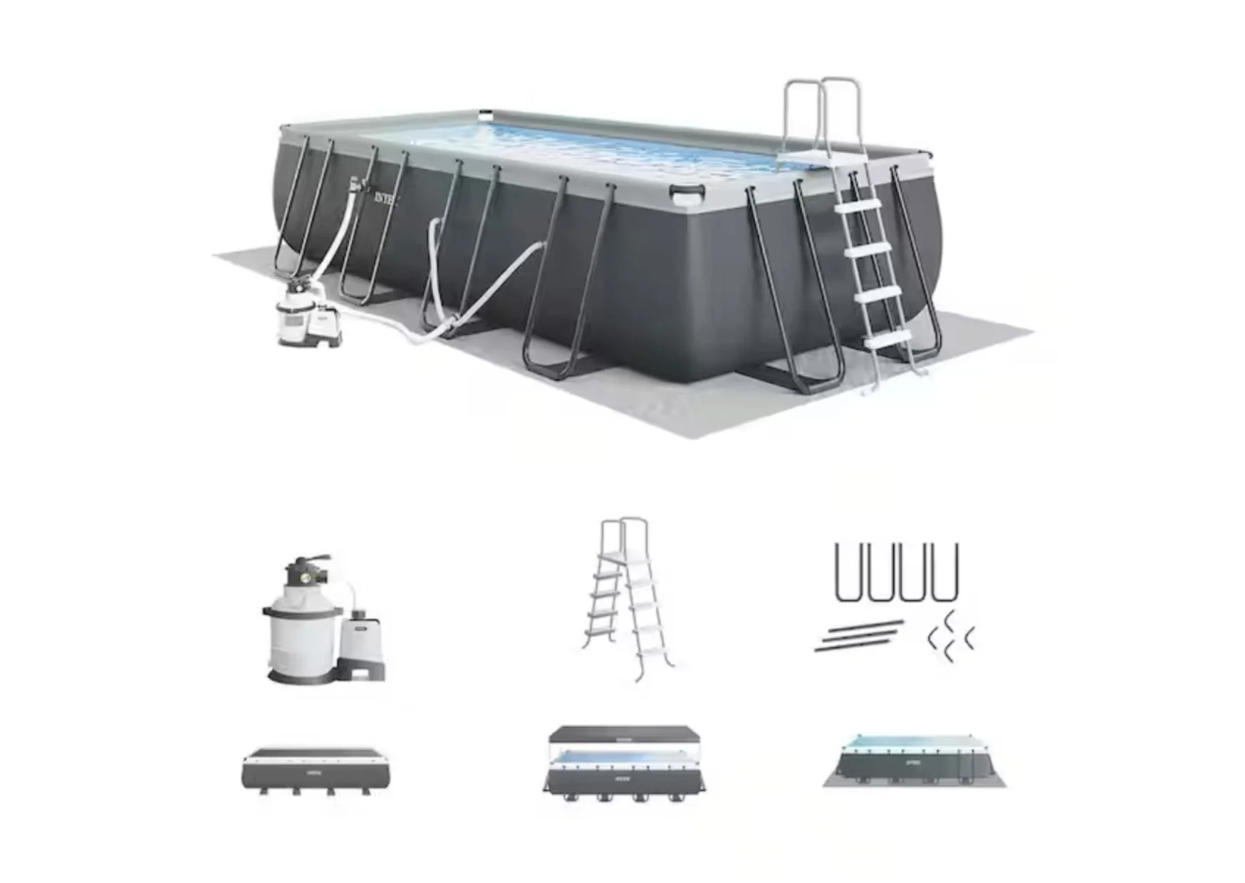 Intex 24 ft. x 12 ft. x 52 in. Ultra XTR Rectangular Pool Set with Salt Water System