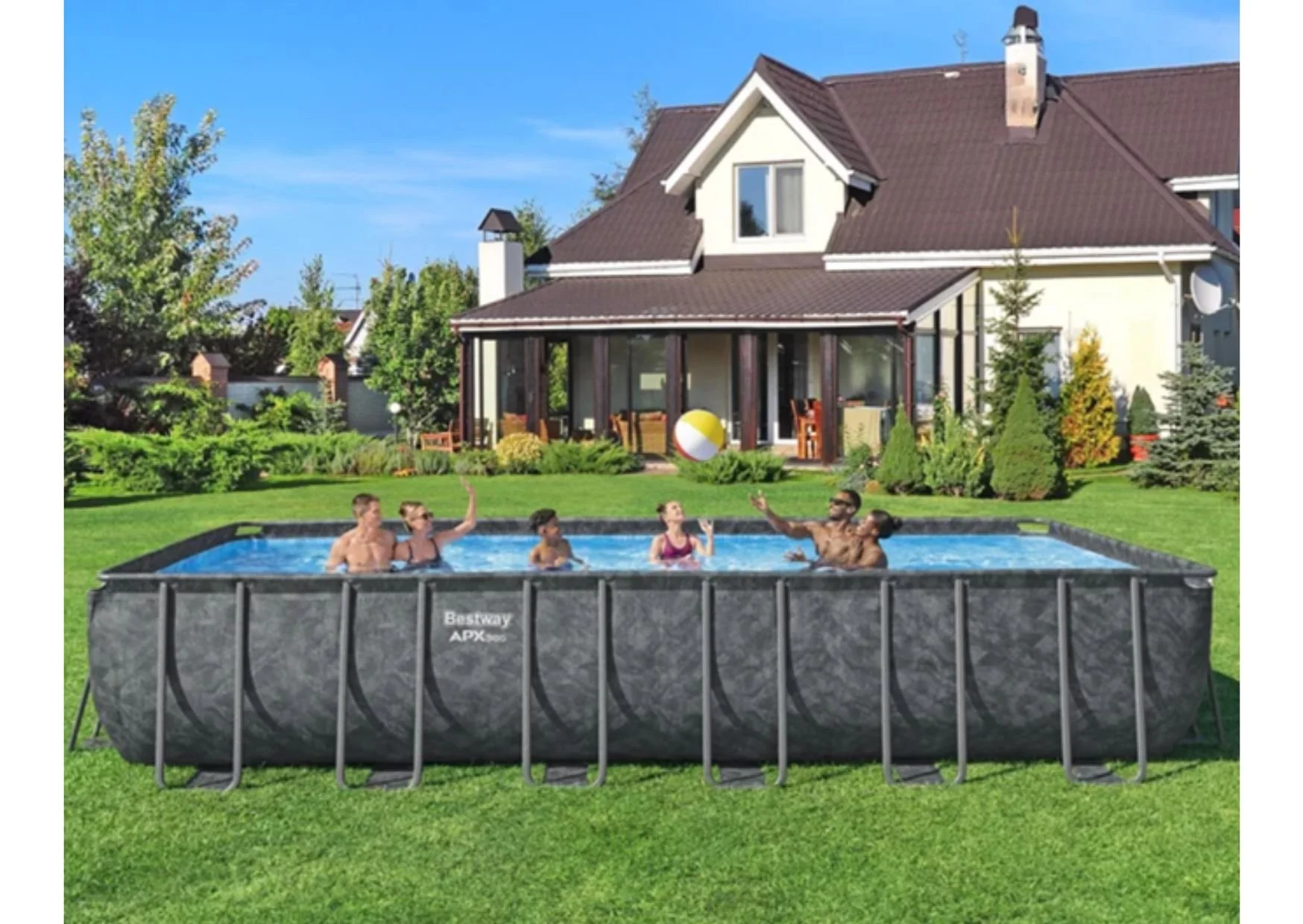 Bestway APX 365 24 ft. x 12 ft. x 52 in. Rectangular Pool Kit
