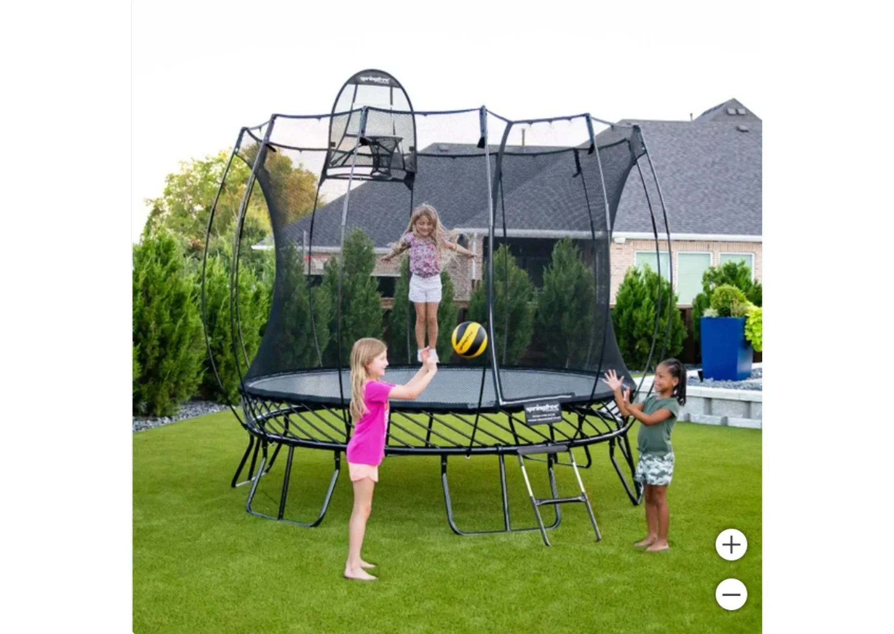 Springfree 10 ft. Round Trampoline Bundle with Flexrstep, Flexrhoop and Flexnet