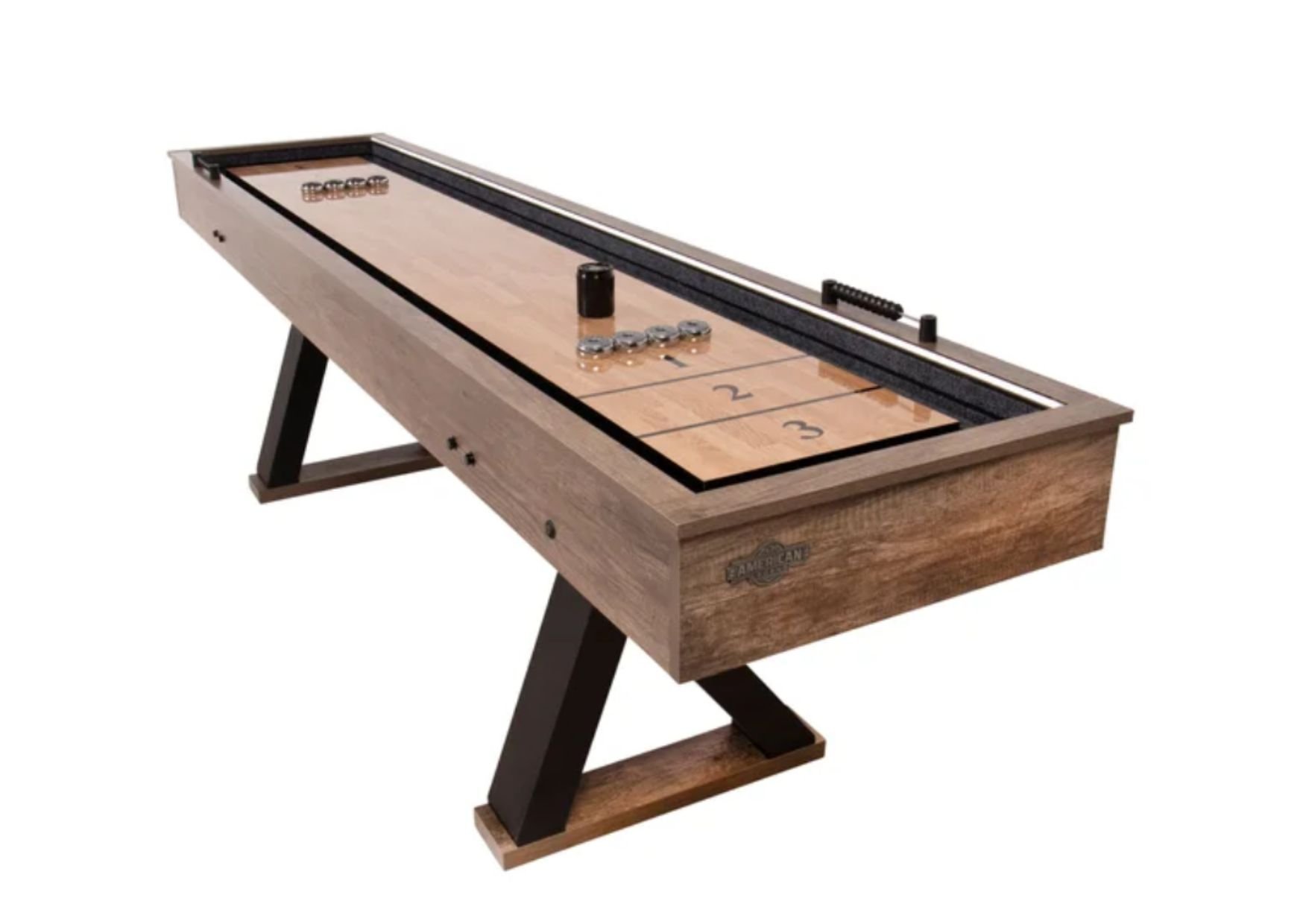 American Legend Kirkwood LED Light up Shuffleboard Table With Bowling
