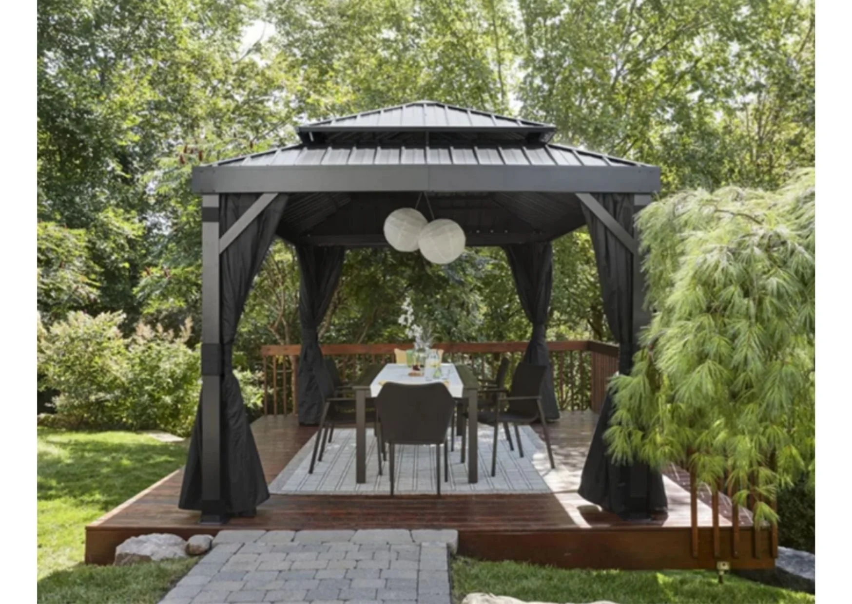 Sojag Alma 10 ft. x 14 ft. Gazebo with Mosquito Netting and Curtains