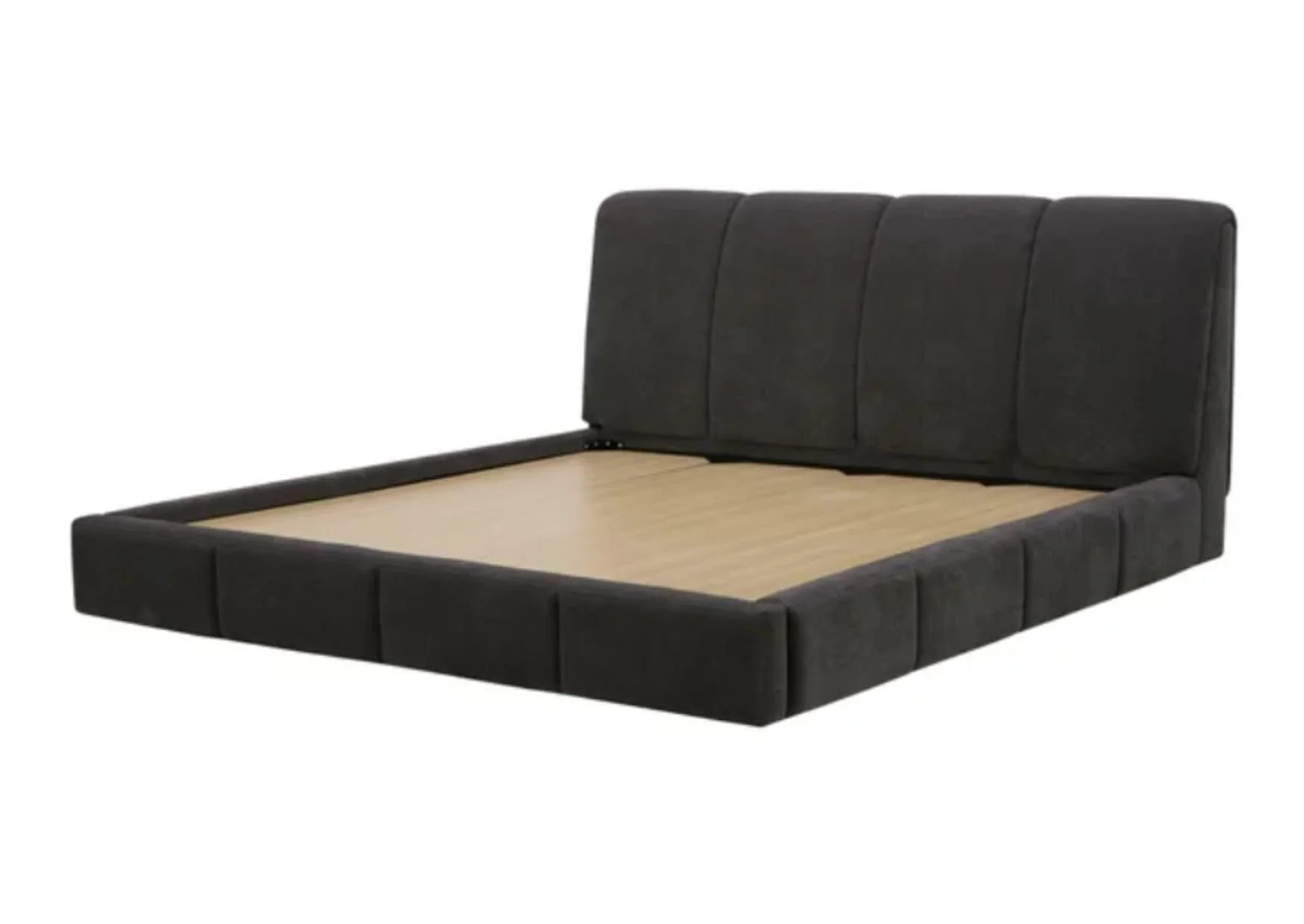 Aiden & Ivy Charcoal Grey Textured Fabric Upholstered Bed