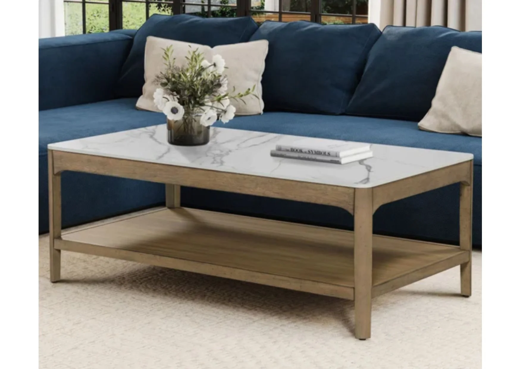 Loxley Rowe Mindi Stone Top Coffee Table