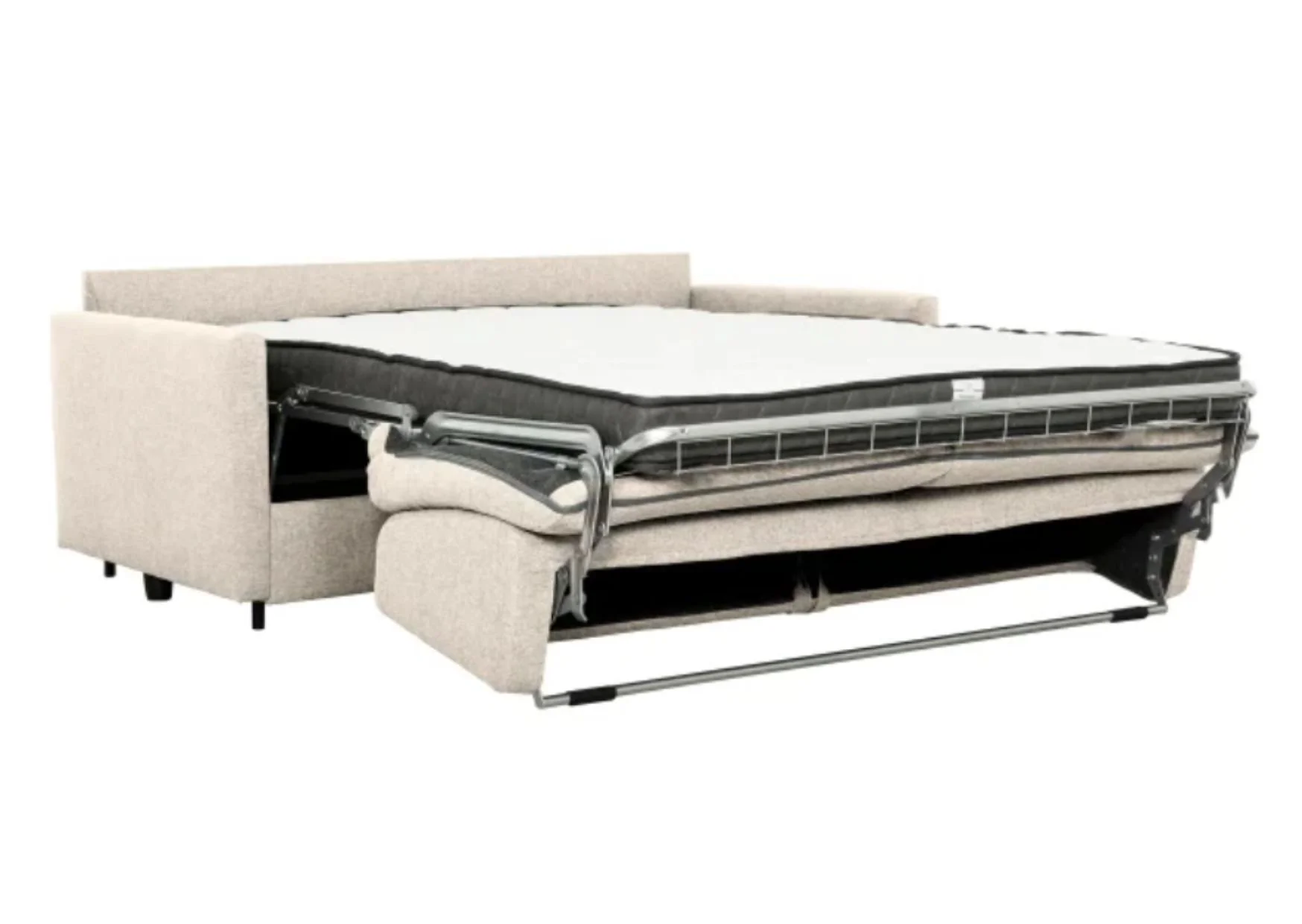 Beige Fabric Sofabed with Memory Foam Double Mattress