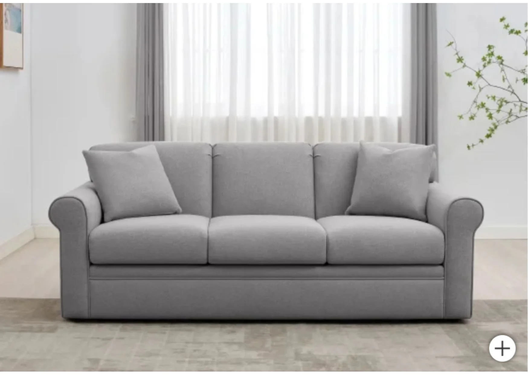 Traditional Grey Fabric Sofa