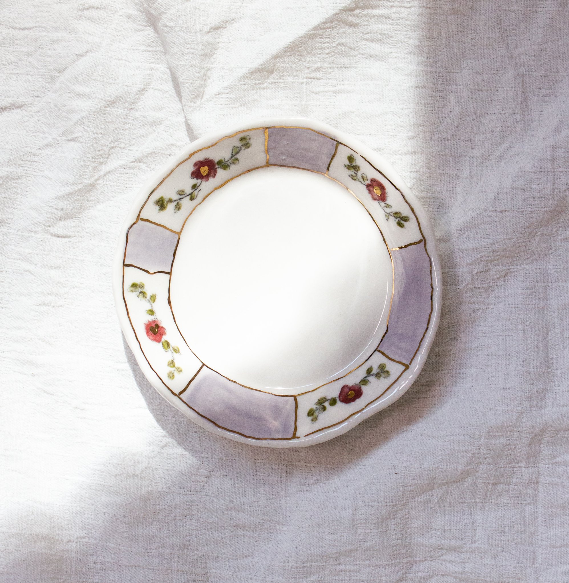 Footed Lavender Catchall Plate
