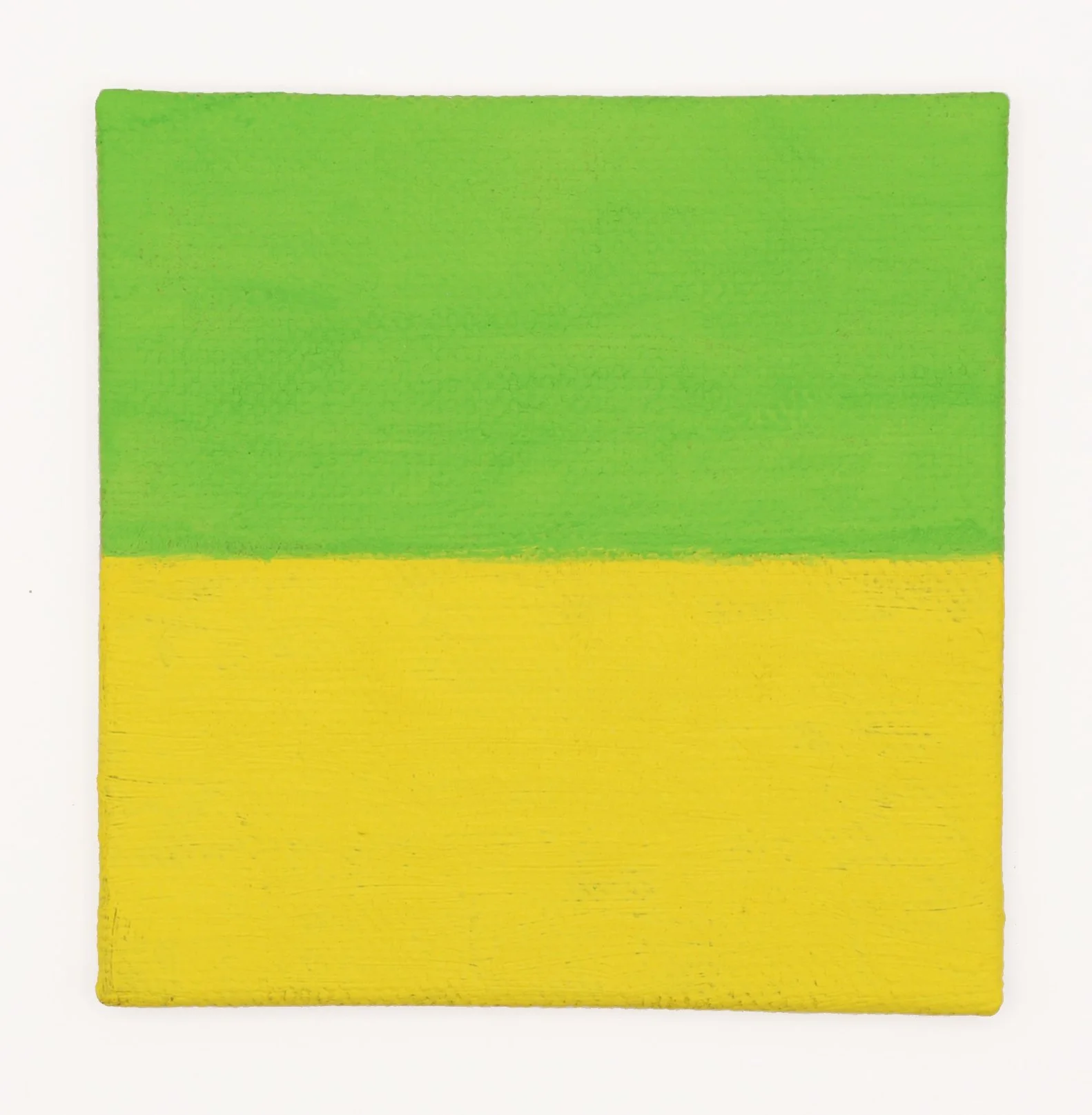  Sorrowful Yet Always Rejoicing  Untitled (Green over Yellow)  Gouache on Linen l 3”x3” l 2026 