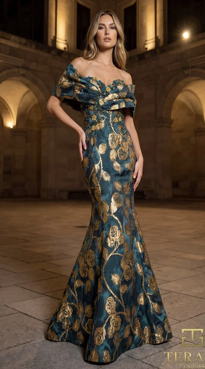 Terani 6273 Teal Gold Size 12