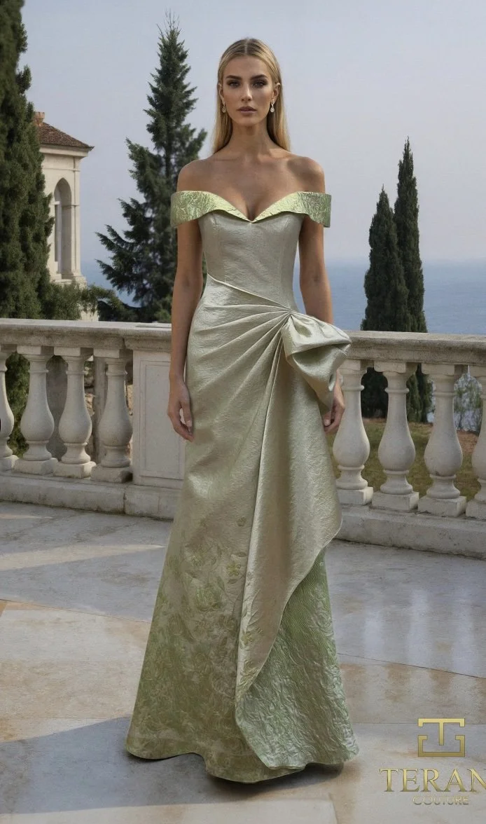Terani 6451 Silver Light Green Size14