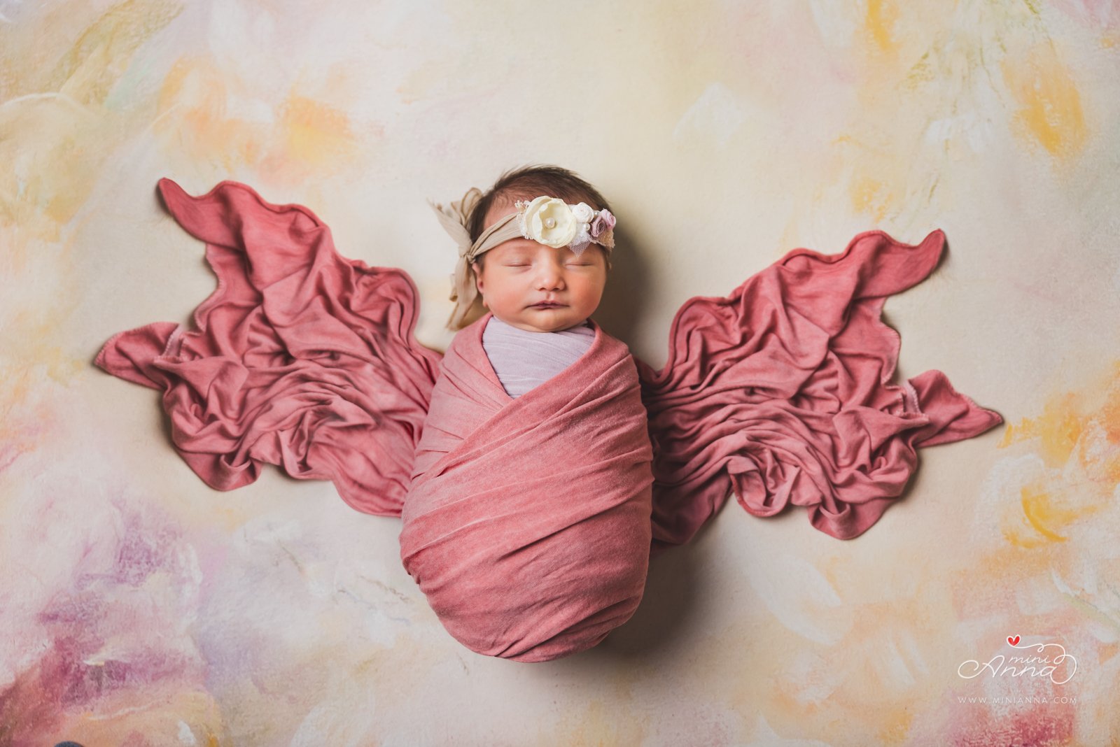 Angel themed newborn portrait