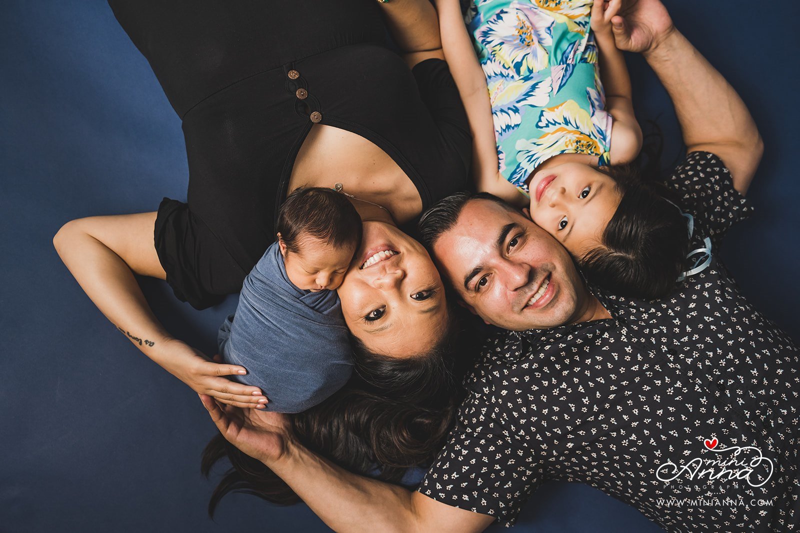 Newborn portrait with family