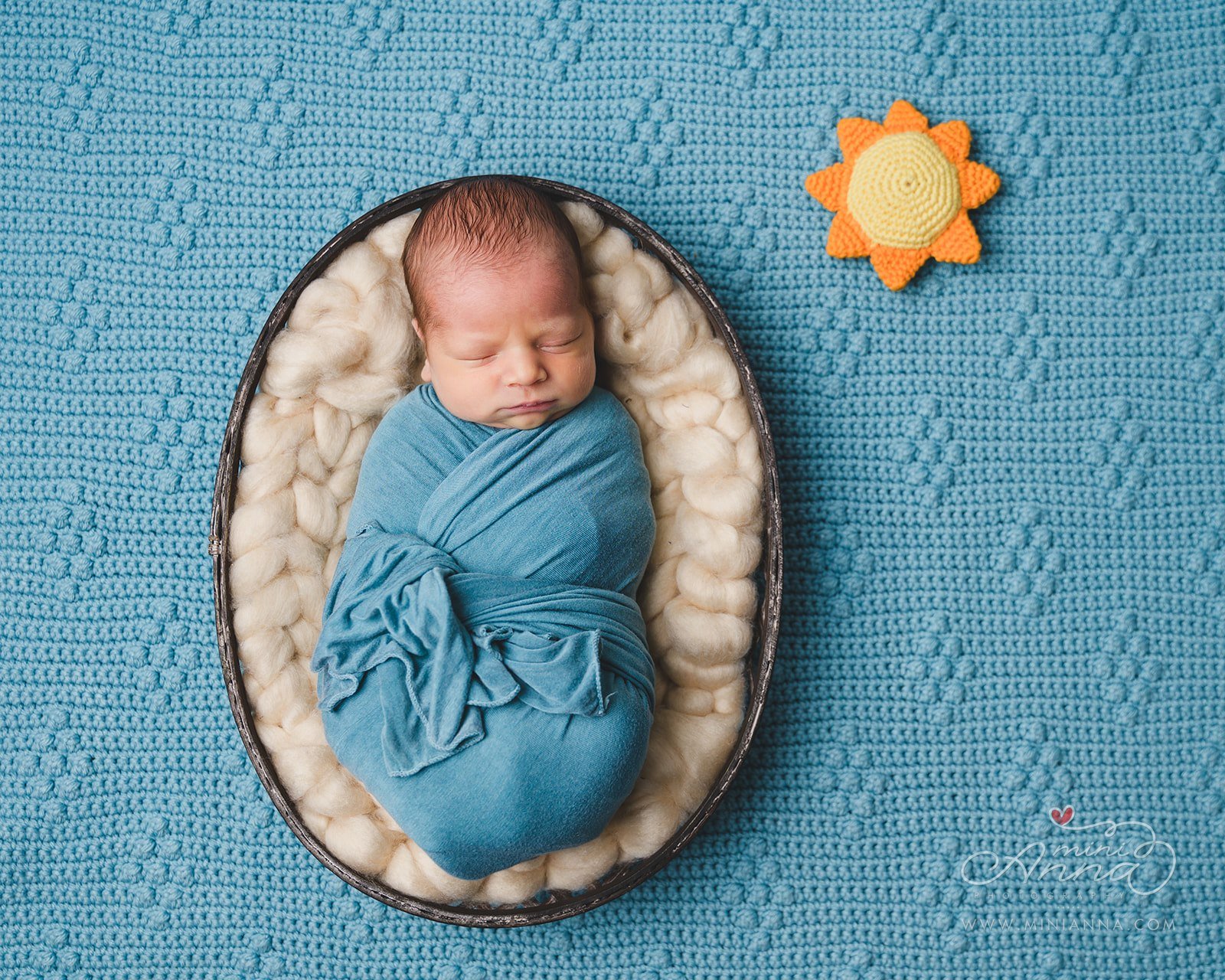 Sunny day themed newborn portrait