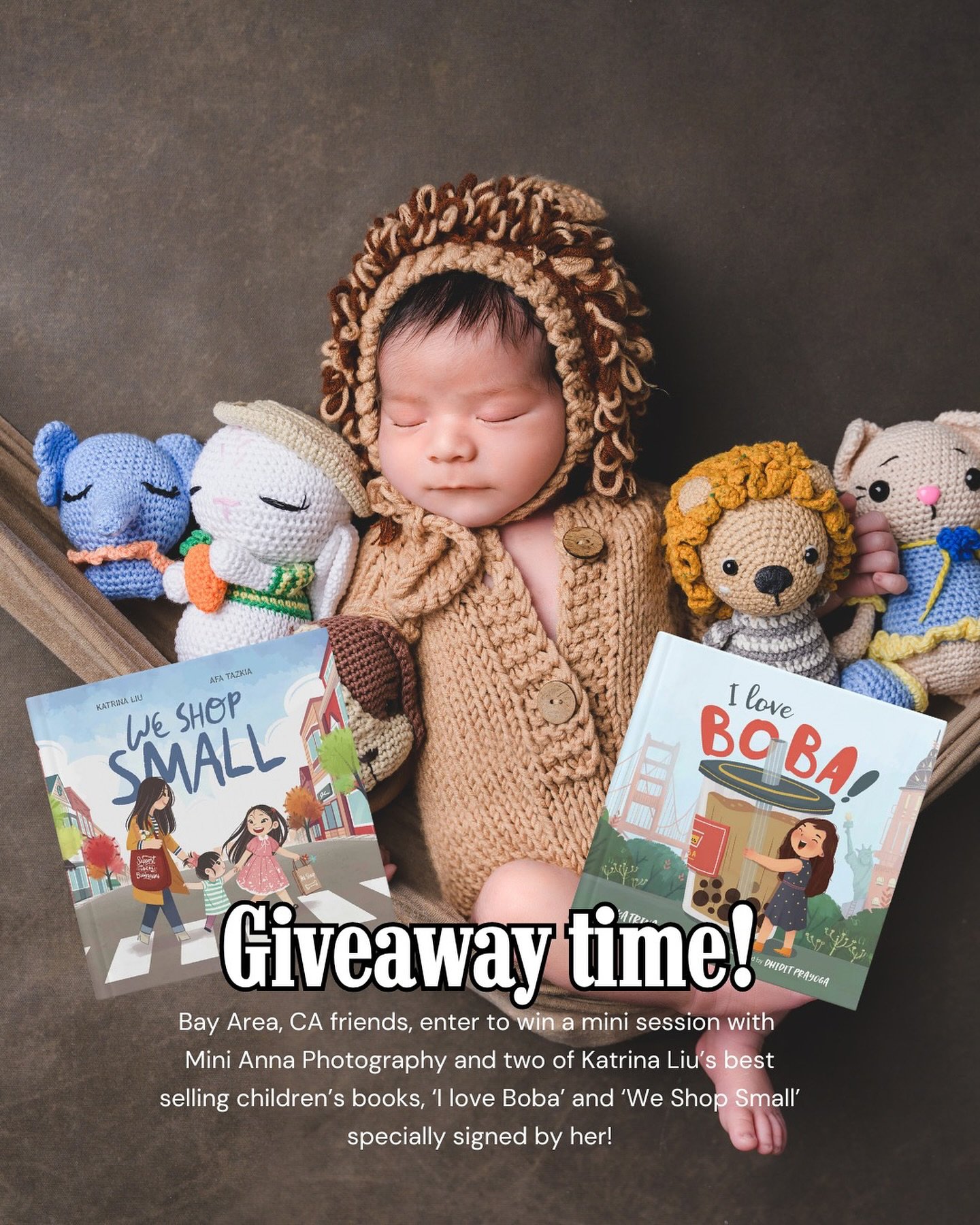 It&rsquo;s GIVEAWAY time! So excited to be partnering with @minalearnschinese for this months Bay Area exclusive  giveaway! Enter to win a mini session by me ( @minianna.photo ) and two of Katrina Liu&rsquo;s best selling books, &lsquo;I Love Boba&rs