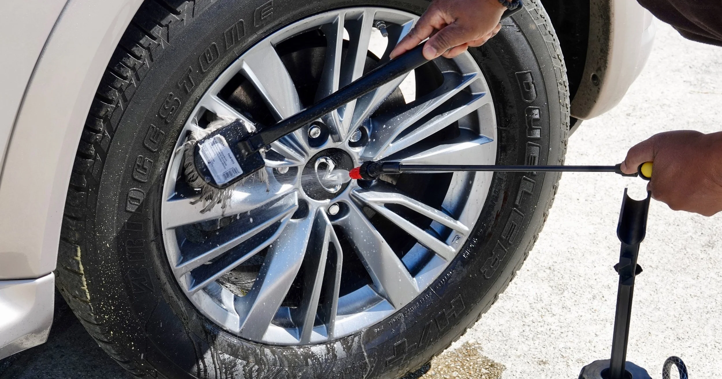 Self-serve tire cleaning