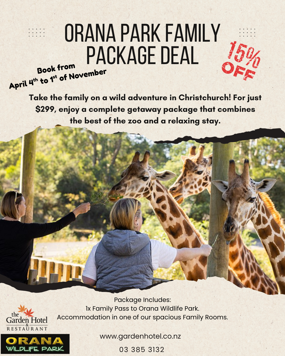 Orana Park Family Package Deal