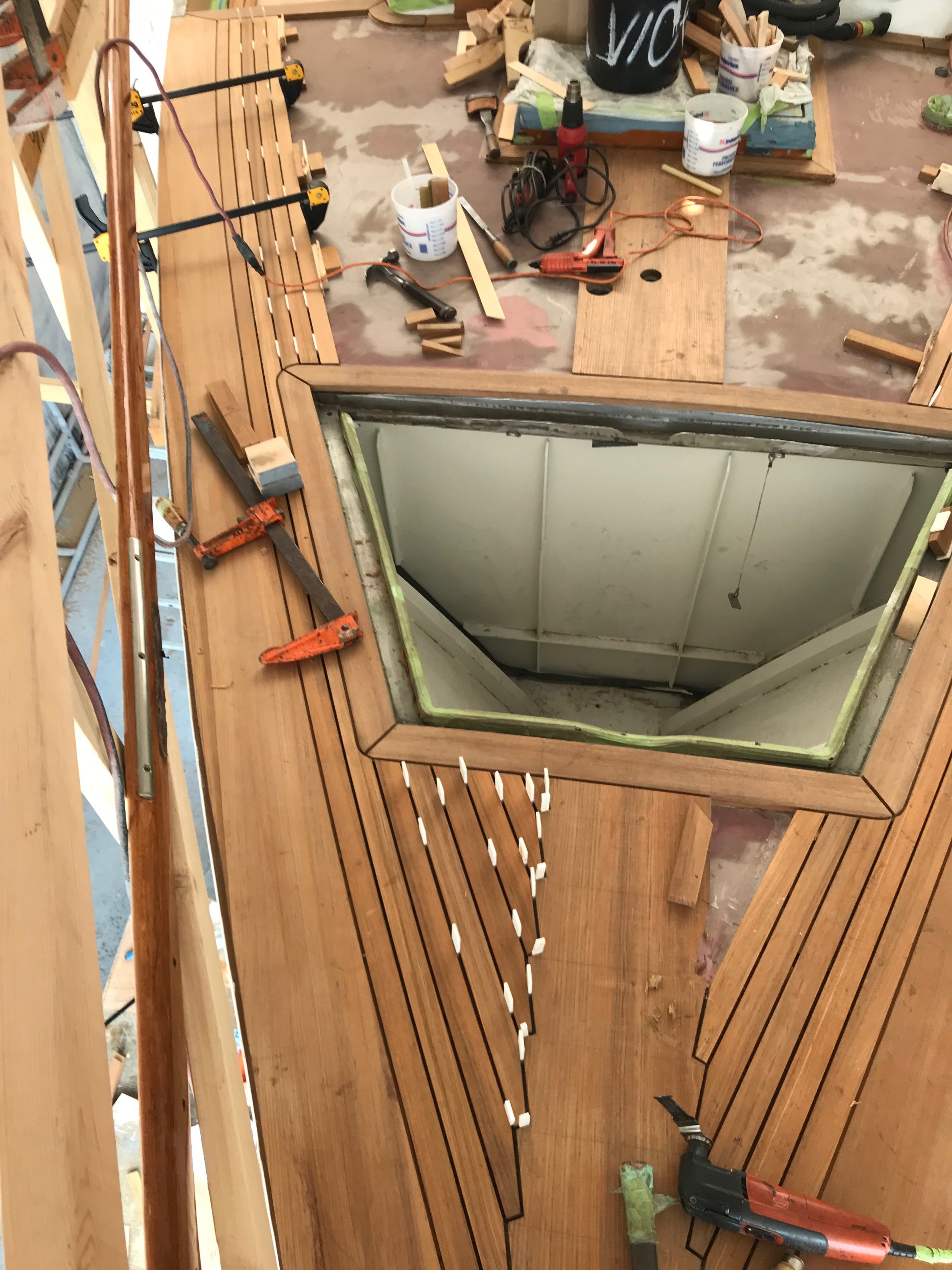 Teak deck new build - fine carpentry